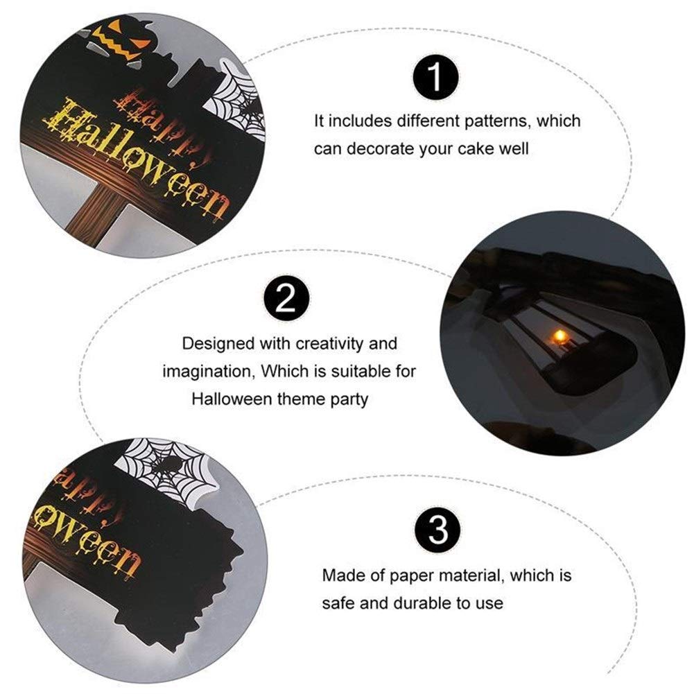 Halloween Cake Toppers Set - Spooky Cake Decorations for Baking, Cupcakes, and Party Desserts - Perfect for Halloween Parties, DIY Treats, and Themed Celebrations