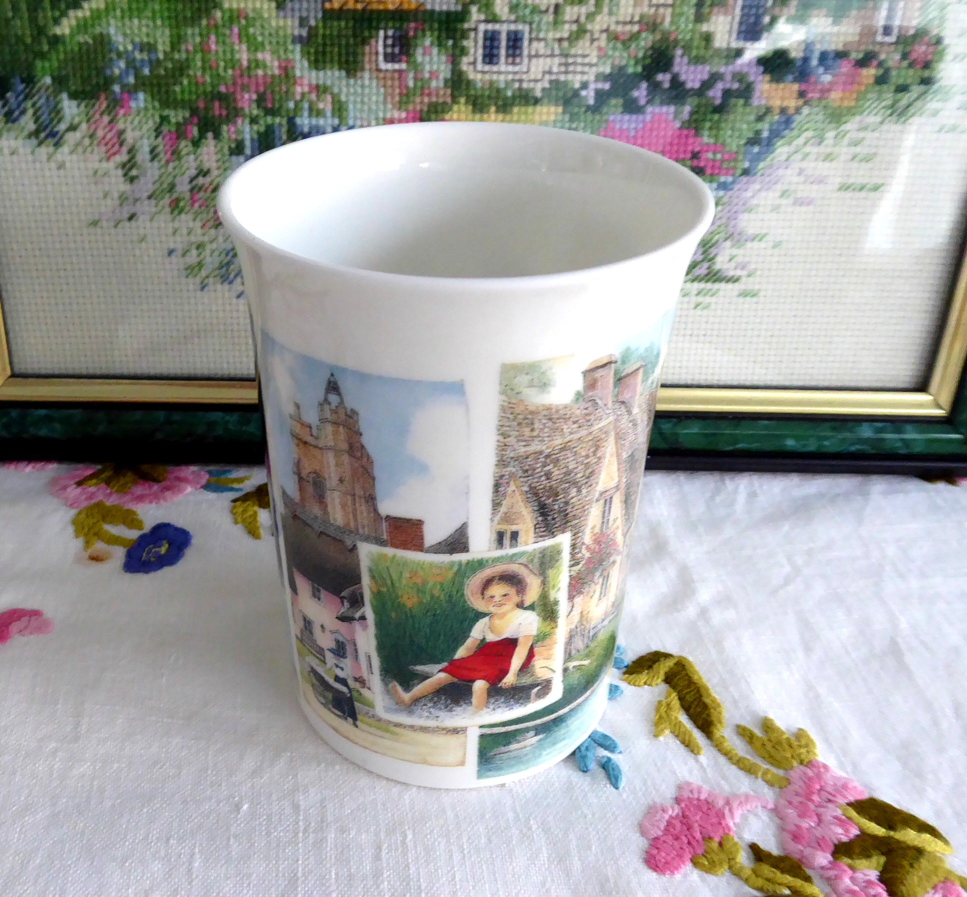 Dunoon Cottage Life Cotswold Stone Village Mug by Richard Partis 2007 | Ceramic Tea & Coffee Cup | Perfect for Home, Office & Gift Giving