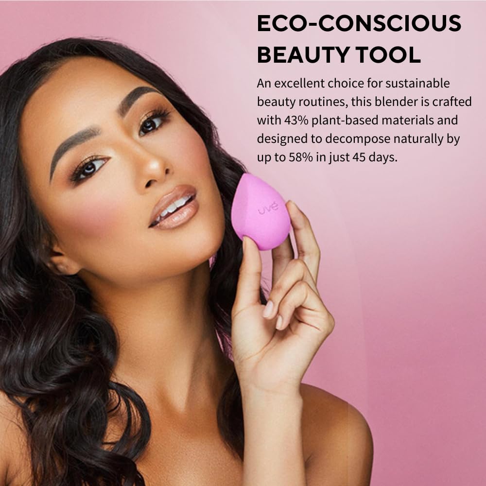 Helio Vegan & Cruelty-Free Makeup Sponge - Professional Beauty Blender for Foundation, Powder & Cream - Perfect for Flawless Blending & Gentle Face Cleansing - Ideal for Daily Makeup Application & Skincare Routine