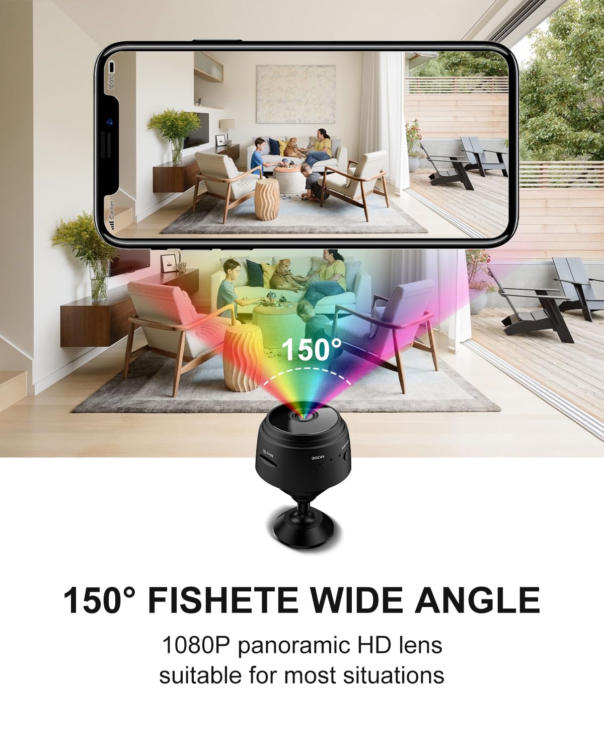 1080P WiFi Spy Camera - Wireless Hidden Surveillance Camera with Night Vision, Motion Detection & 2-Way Talk | Mini Nanny Cam for Home Security, Indoor/Outdoor Use | Monitor Kids, Pets & Property Remotely via Smartphone App