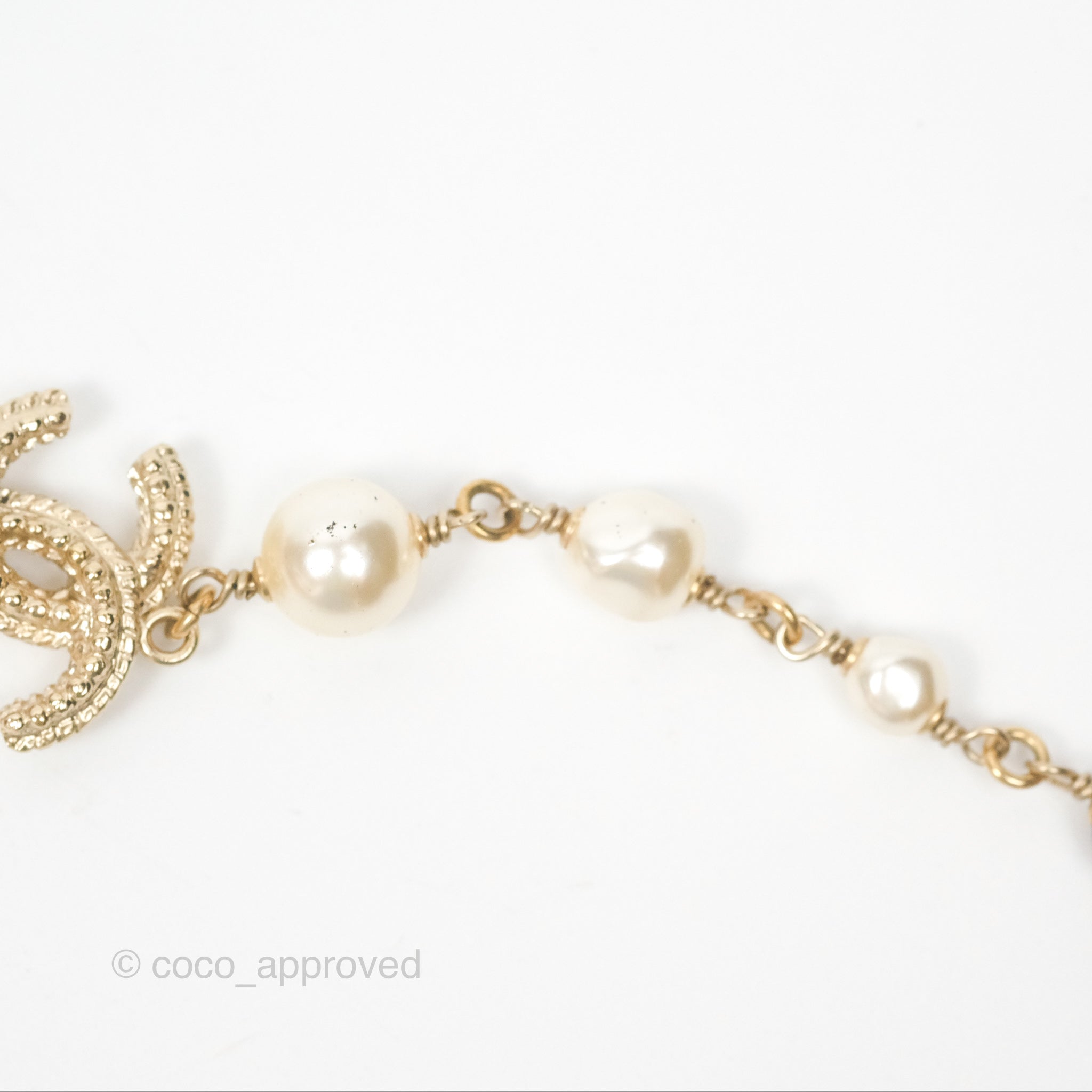 Chanel CC Pearl Gemstone Long Necklace in Gold Tone - 17A Collection | Elegant Jewelry for Women, Perfect for Parties, Weddings & Special Occasions