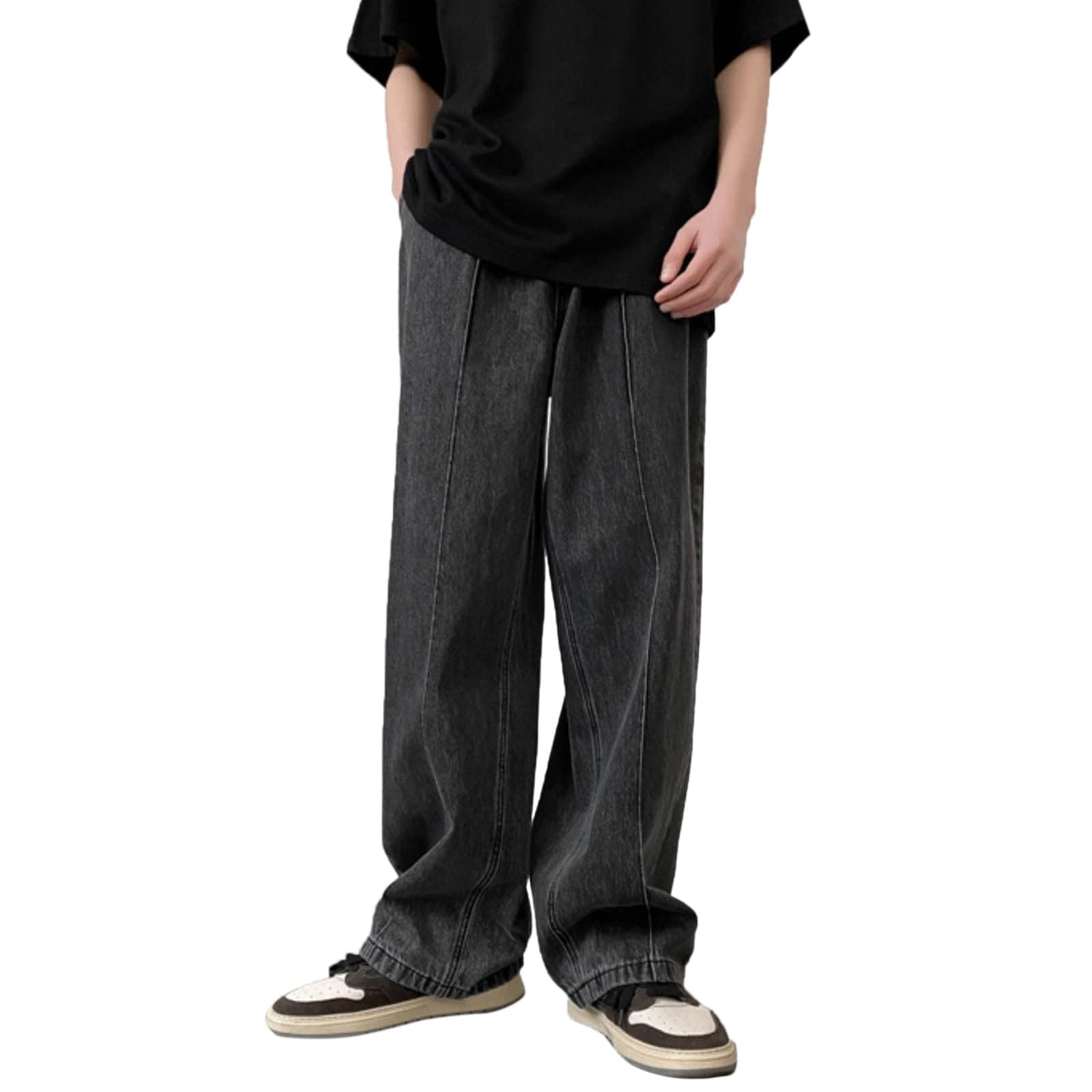 **Aihihe Men's Carpenter Jeans - Relaxed Fit Stretch Denim Pants for Big & Tall (Size 38x34) - Durable Workwear for Construction & Outdoor Activities**