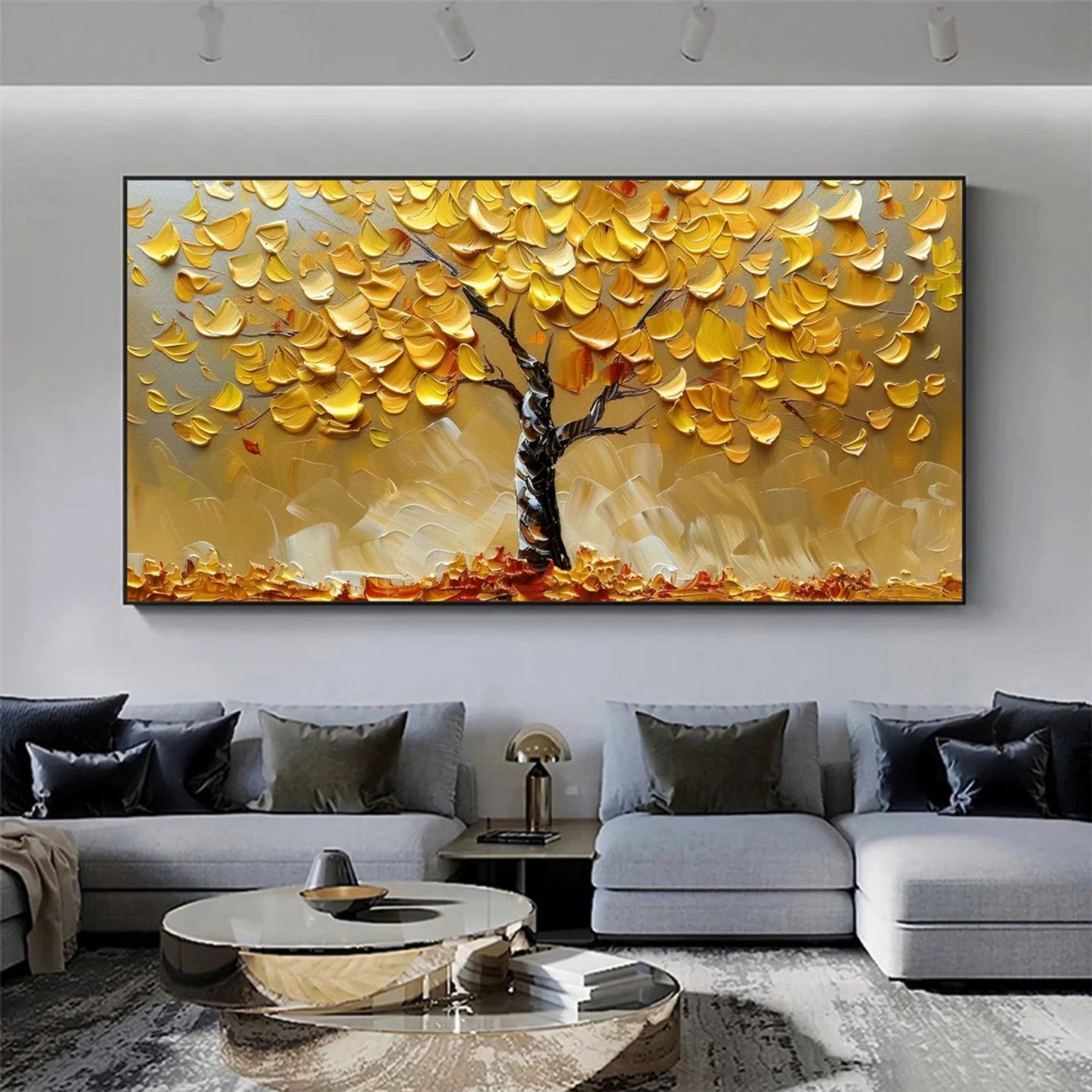 Flower and Tree Painting #FT 194 - Handmade Canvas Wall Art for Home & Office Decor | Perfect for Living Room, Bedroom, or Gift