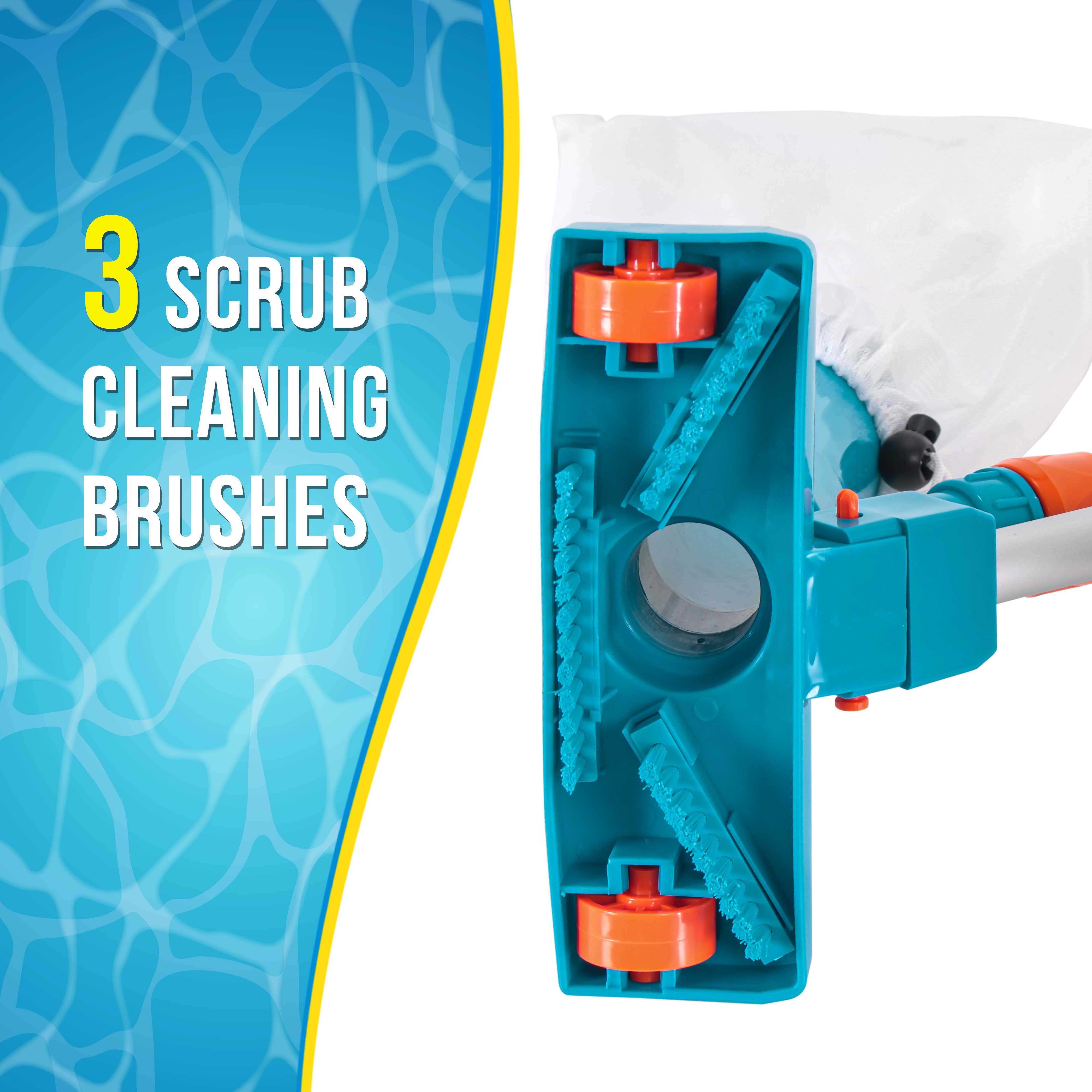 U.S. Pool Supply® Portable Deluxe Jet Pool Vacuum - Underwater Cleaner with Telescopic Pole, Brushes & Leaf Bag - Ideal for Above Ground Pools & Spas - Perfect for Quick Cleaning & Maintenance