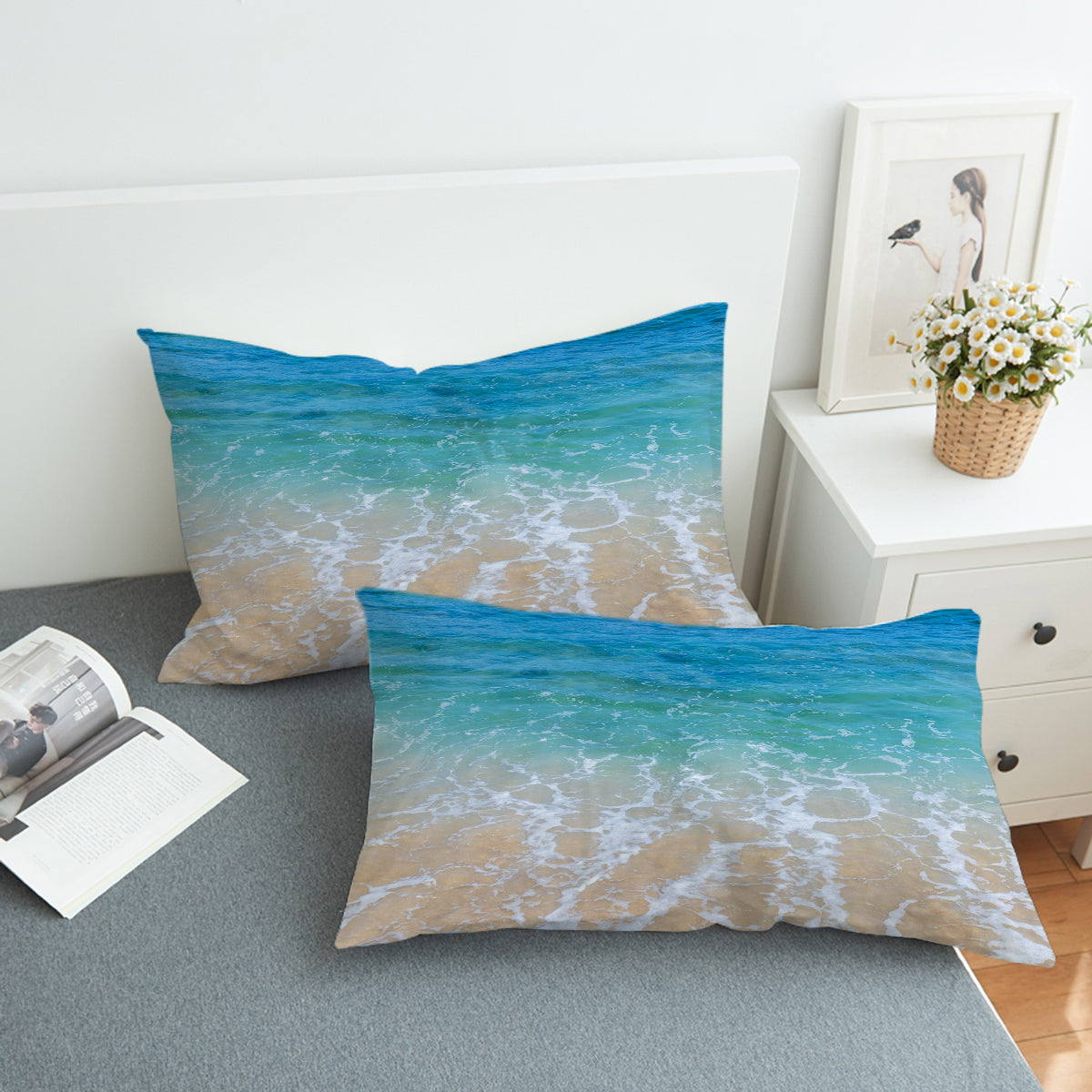 Premium Beach Themed Bedding Set - Soft & Breathable Cotton Comforter, Sheets & Pillowcases for Coastal Decor - Perfect for Summer, Vacation Homes & Beach House Styling