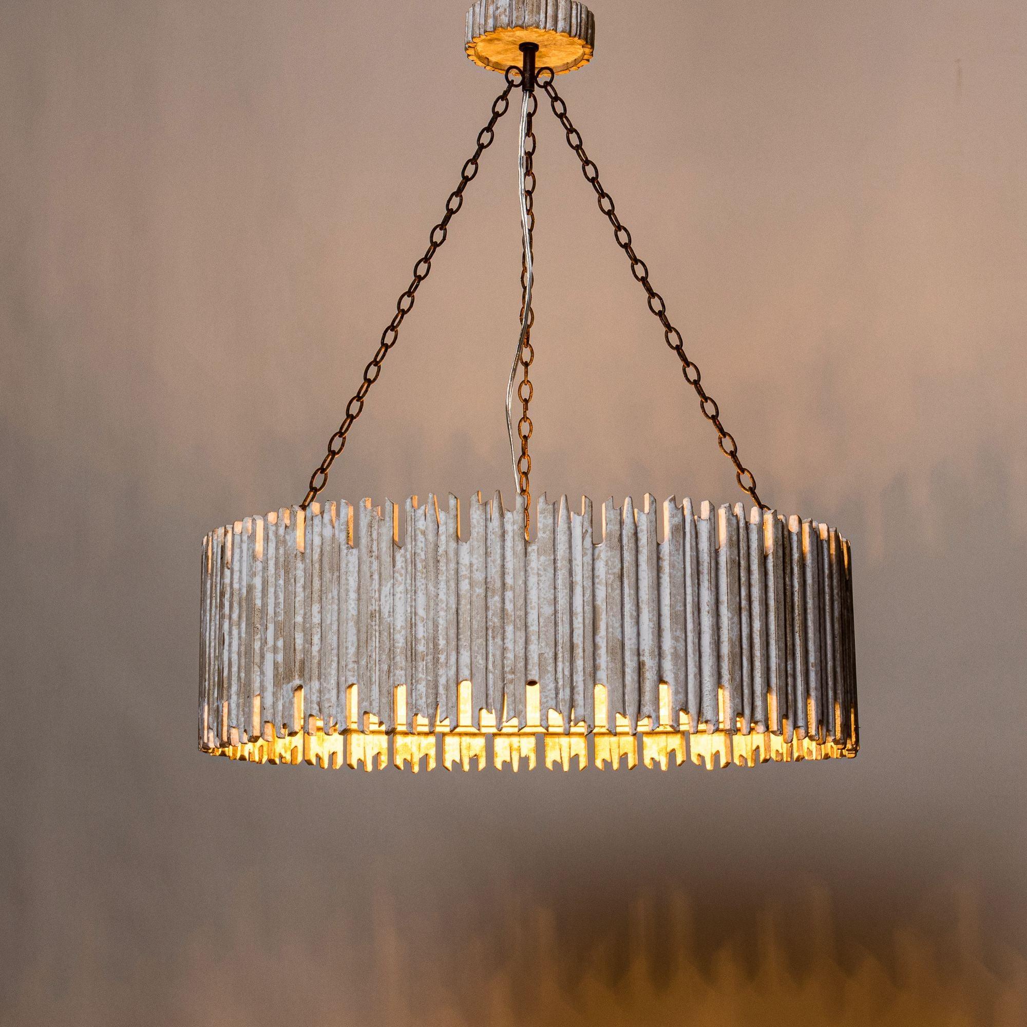 Chouinard 3-Light Natural Wooden Drum Chandelier - Modern Farmhouse Ceiling Light Fixture for Dining Room, Kitchen Island & Bedroom Lighting