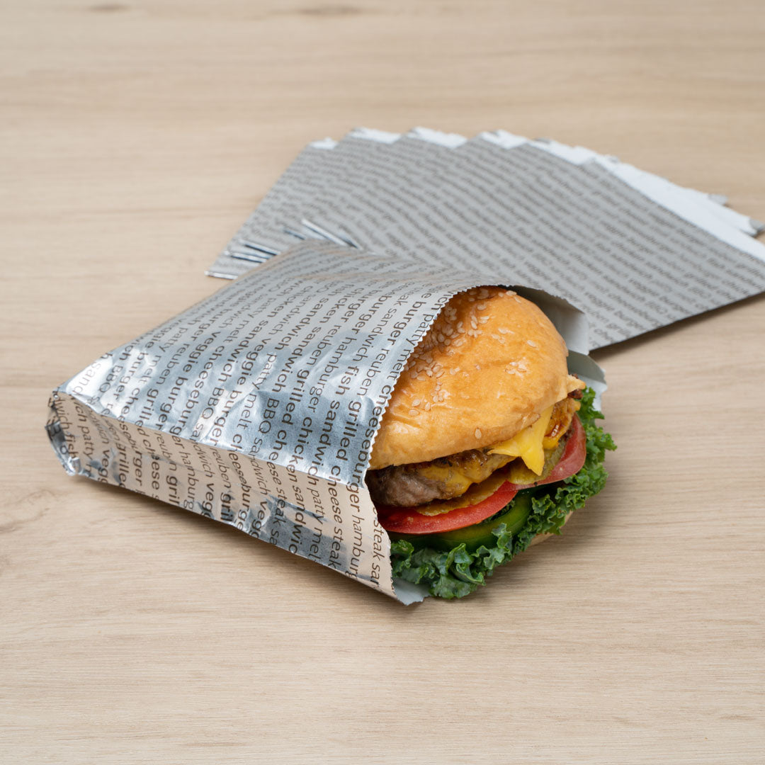 Premium Printed Burger Foil Bags - 6