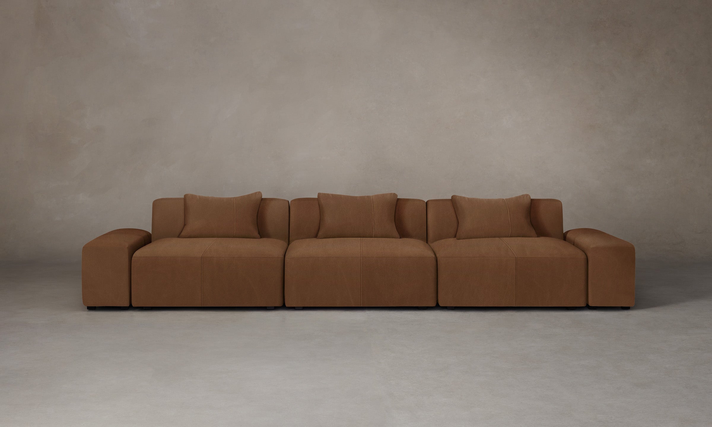 The Breuer Modular Sofa - Premium Tuscan Leather in Cognac Brown - Perfect for Living Room, Lounge & Office Spaces