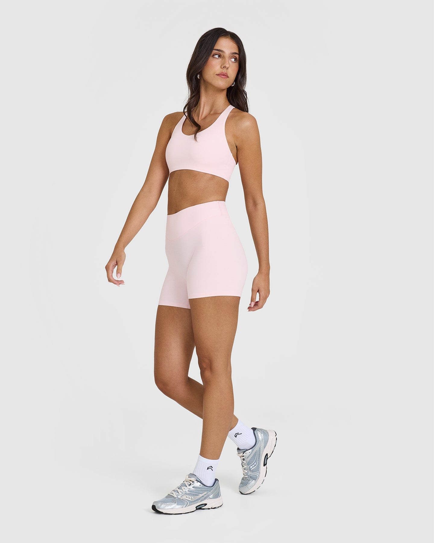 SoftMotion™ Ballet Pink Yoga Shorts for Women - High Waisted Stretchy Workout Shorts for Pilates, Running & Gym - Comfortable Activewear for Fitness & Lounge