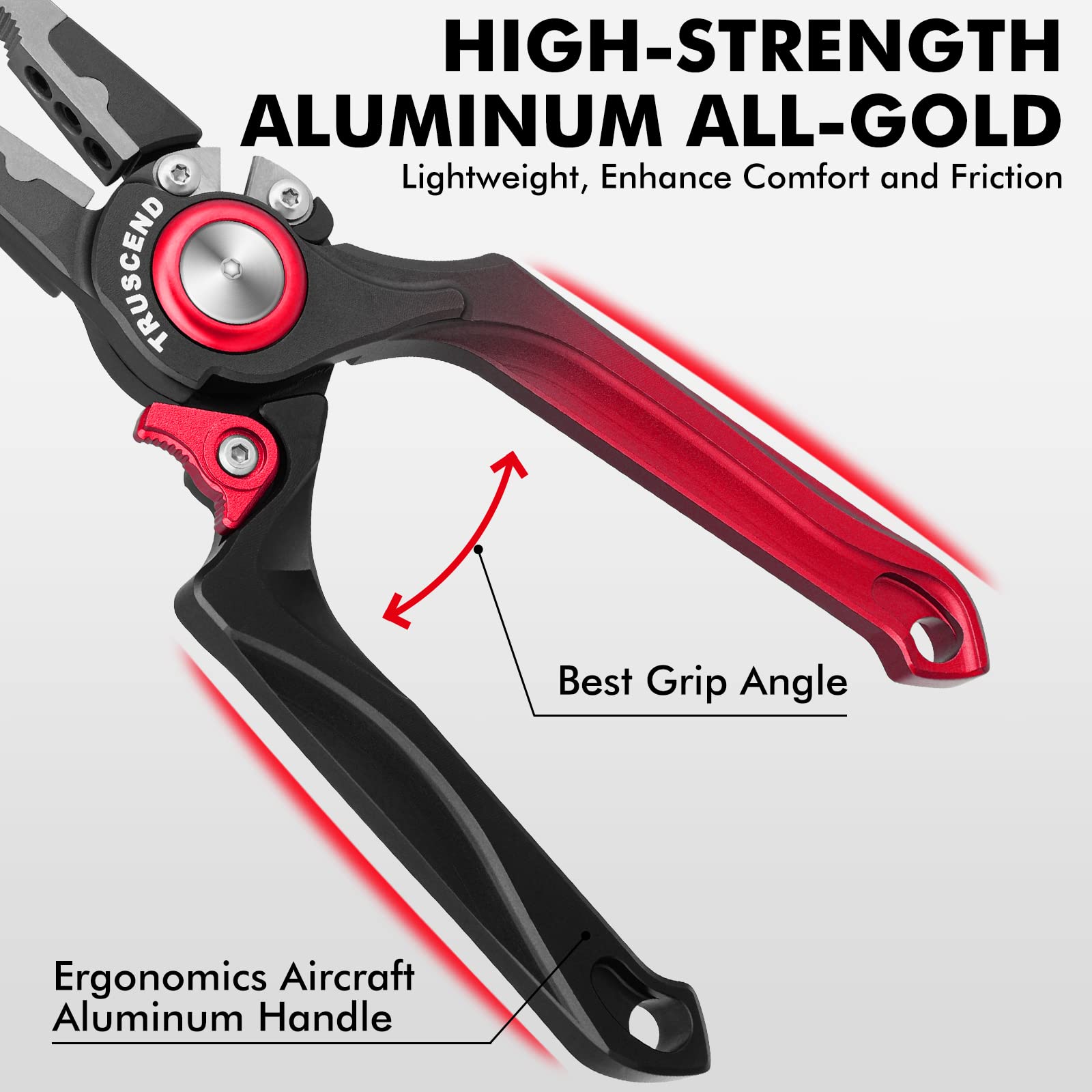 **TRUSCEND Lockable Fishing Pliers – Ergonomic Handle, Saltwater-Resistant Teflon Coating, Multi-Function Tool with Mo-V Cutter – Perfect Gift for Anglers & Fishing Enthusiasts (Great for Saltwater, Freshwater & Fly Fishing)**
