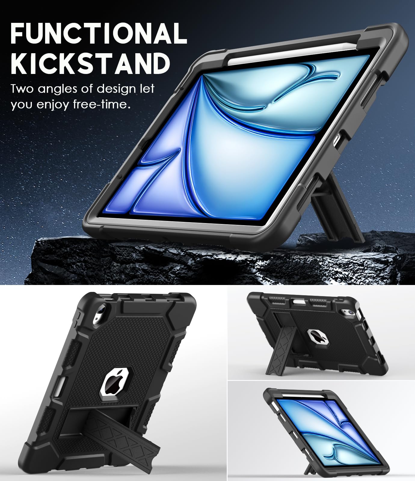 Premium Shockproof Rugged Case for iPad Air 11-inch (M3/M2) 2025/2024 & iPad Air 5th/4th Gen 10.9