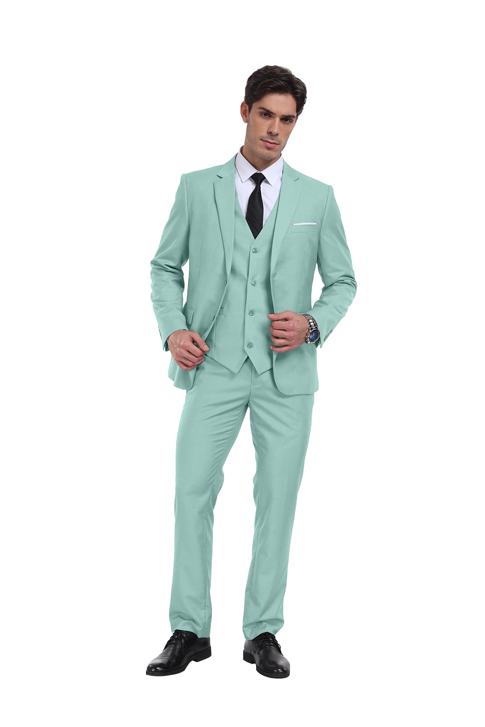 3 Piece Slim Fit Men's Suit Set - Notch Lapel Wedding Tuxedo for Groomsmen, Prom & Formal Events | Jacket, Pants & Vest Included | Perfect for Weddings, Business Meetings & Special Occasions