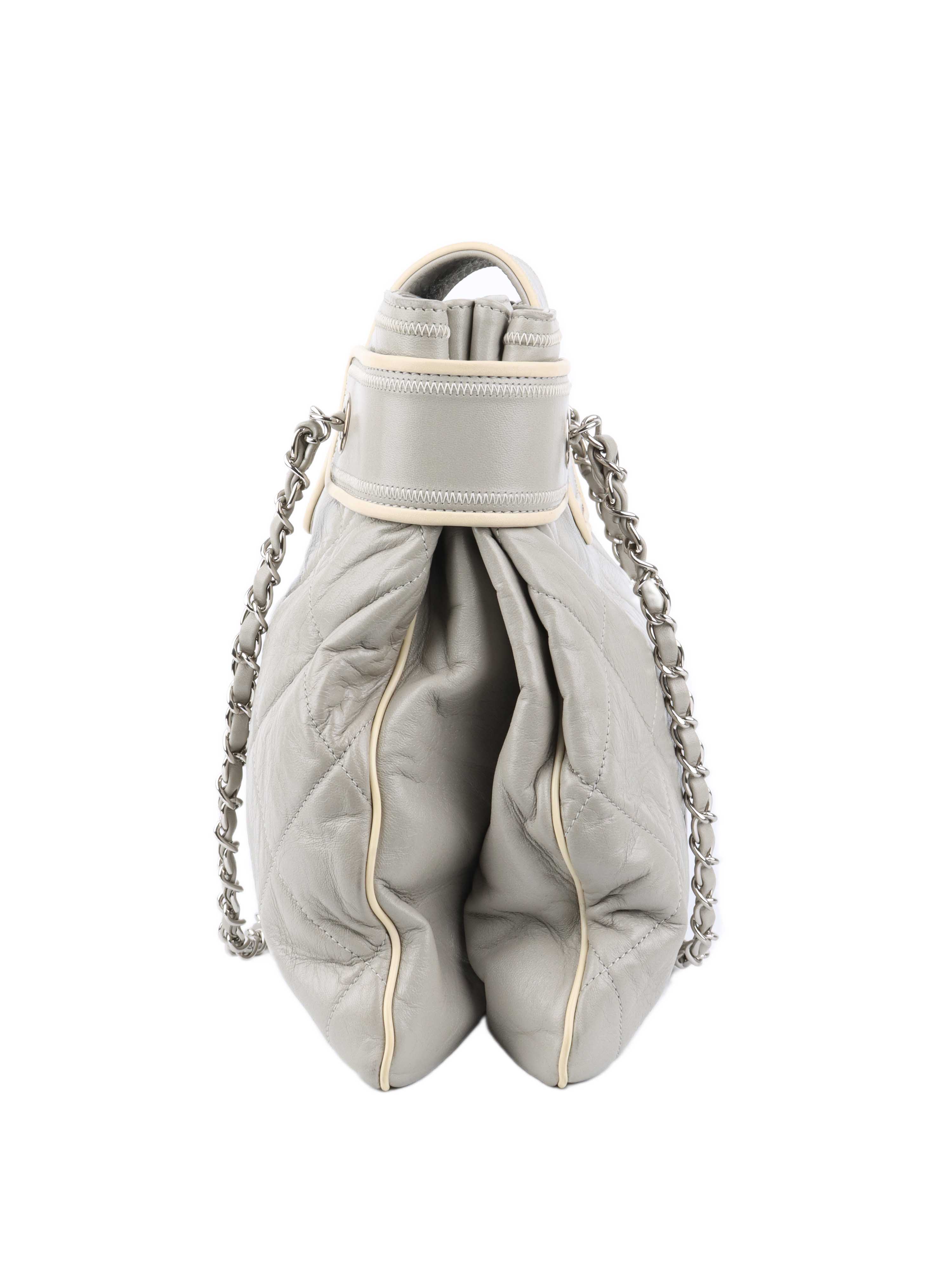 Chanel Grey Tote Bag for Women - Luxury Leather Handbag with Gold-Tone Hardware - Perfect for Work, Travel & Everyday Use