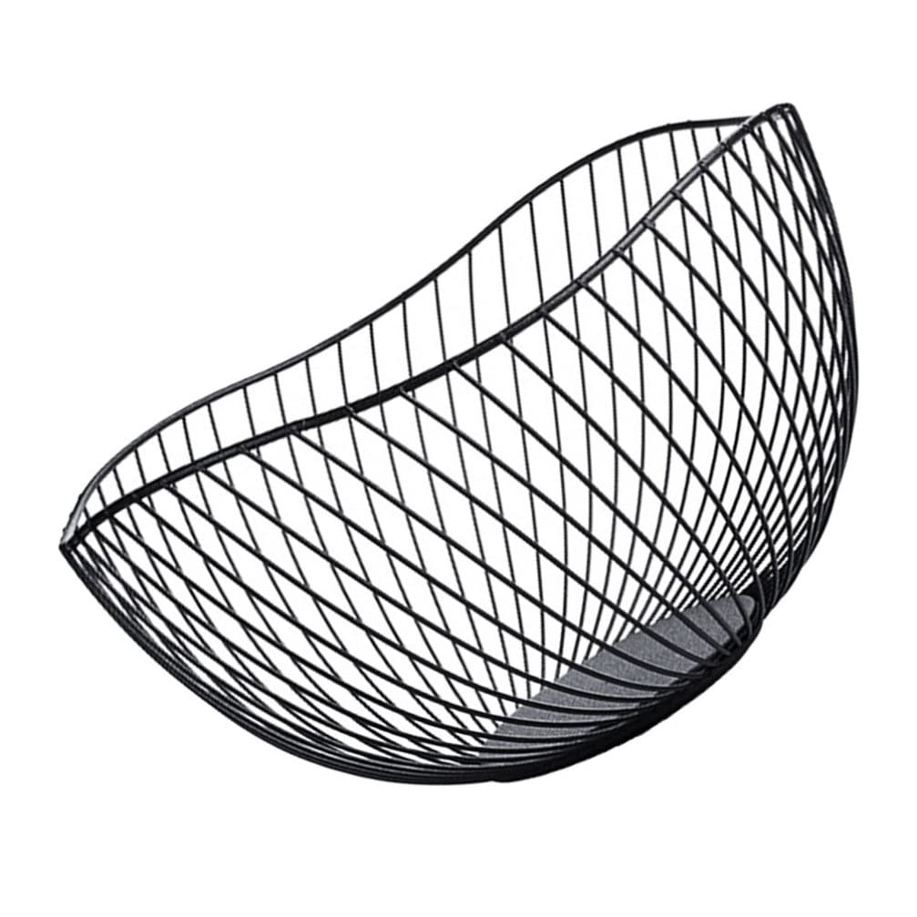 Nordic Style Round Wrought Iron Fruit Basket - Hollow Metal Storage Container for Fruits, Snacks, Coffee Table Decor | Perfect for Living Room, Kitchen & Dining Room Organization