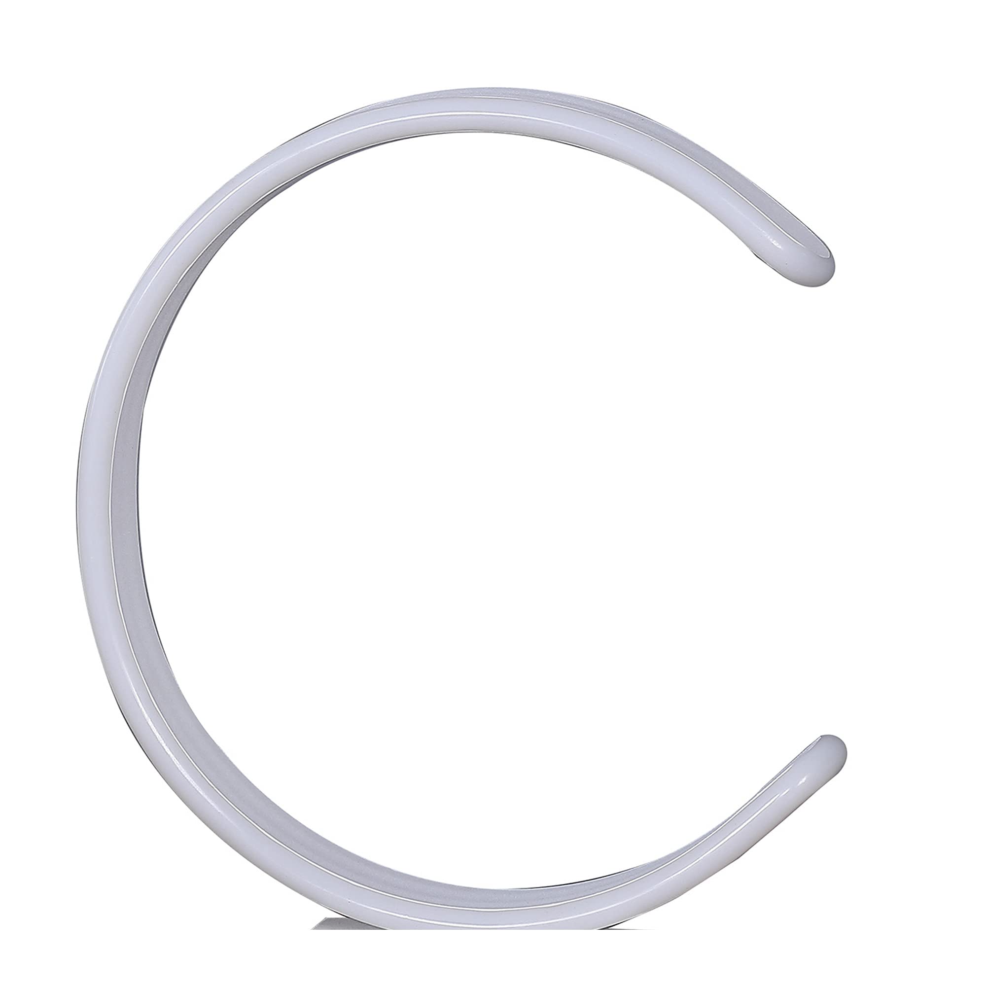 Benjara BM233926 13.5 x 6.25 x 10.5 Inch White Metal C-Shaped Table Lamp with USB Charging Port - Perfect for Bedroom, Living Room, Office & Study Desk Lighting