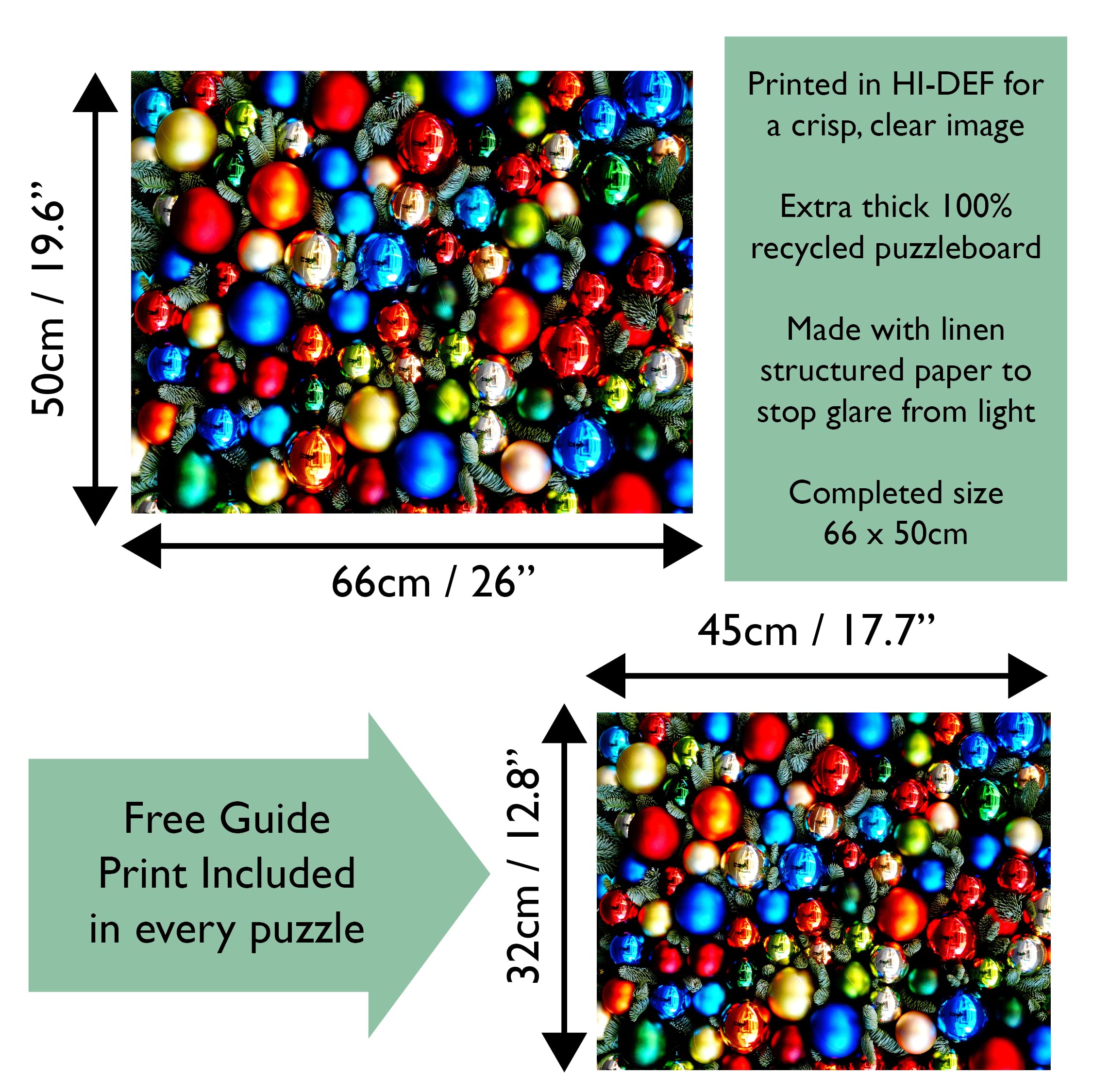 1000 Piece Christmas Baubles Jigsaw Puzzle for Adults - Challenging Festive Holiday Puzzle - Perfect for Family Game Nights & Christmas Decorations