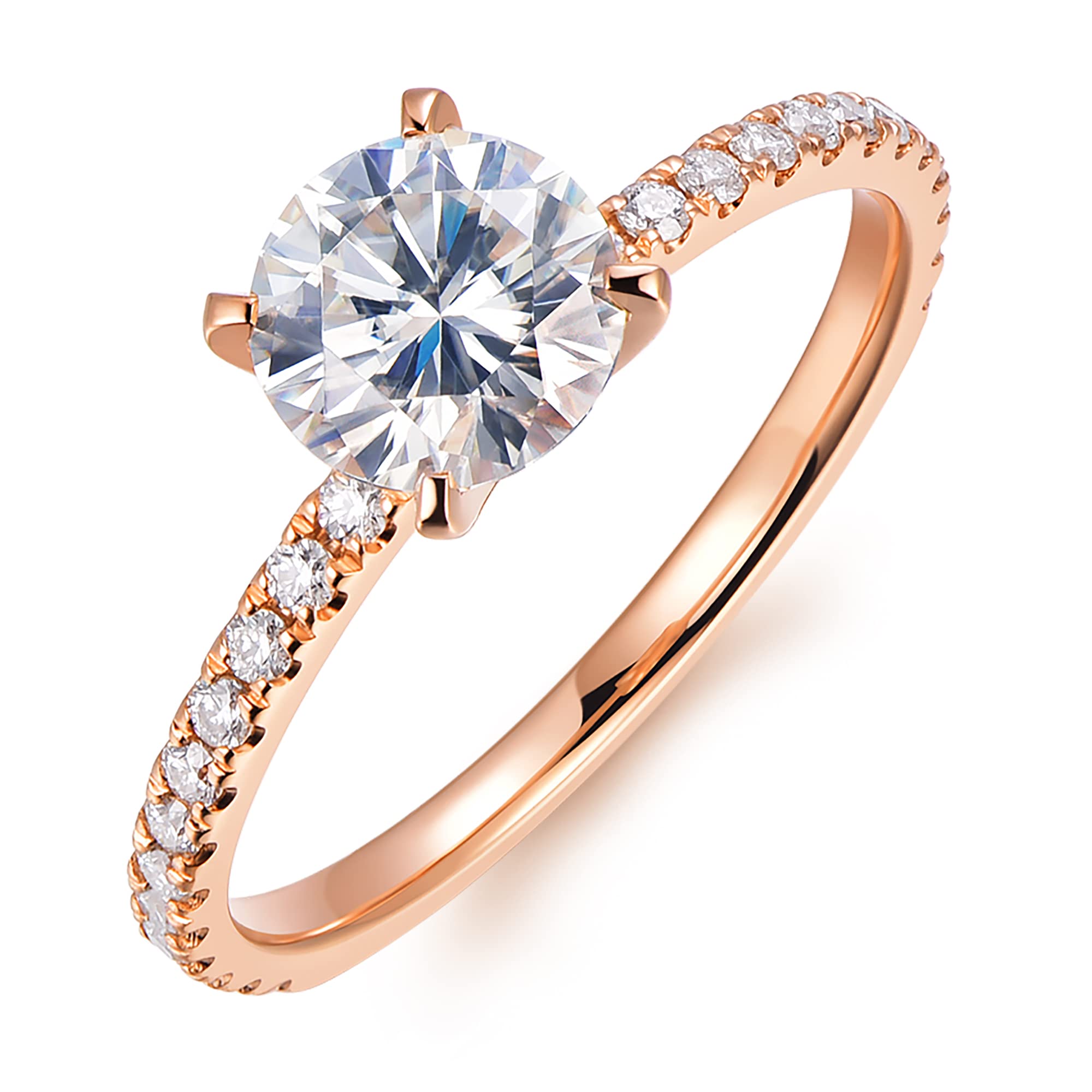 14K Gold Moissanite Engagement Ring 1ct Solitaire - Durable Wedding Band for Women, Anniversary Gift, Promise Ring - Perfect for Proposals, Bridal Jewelry & Special Occasions