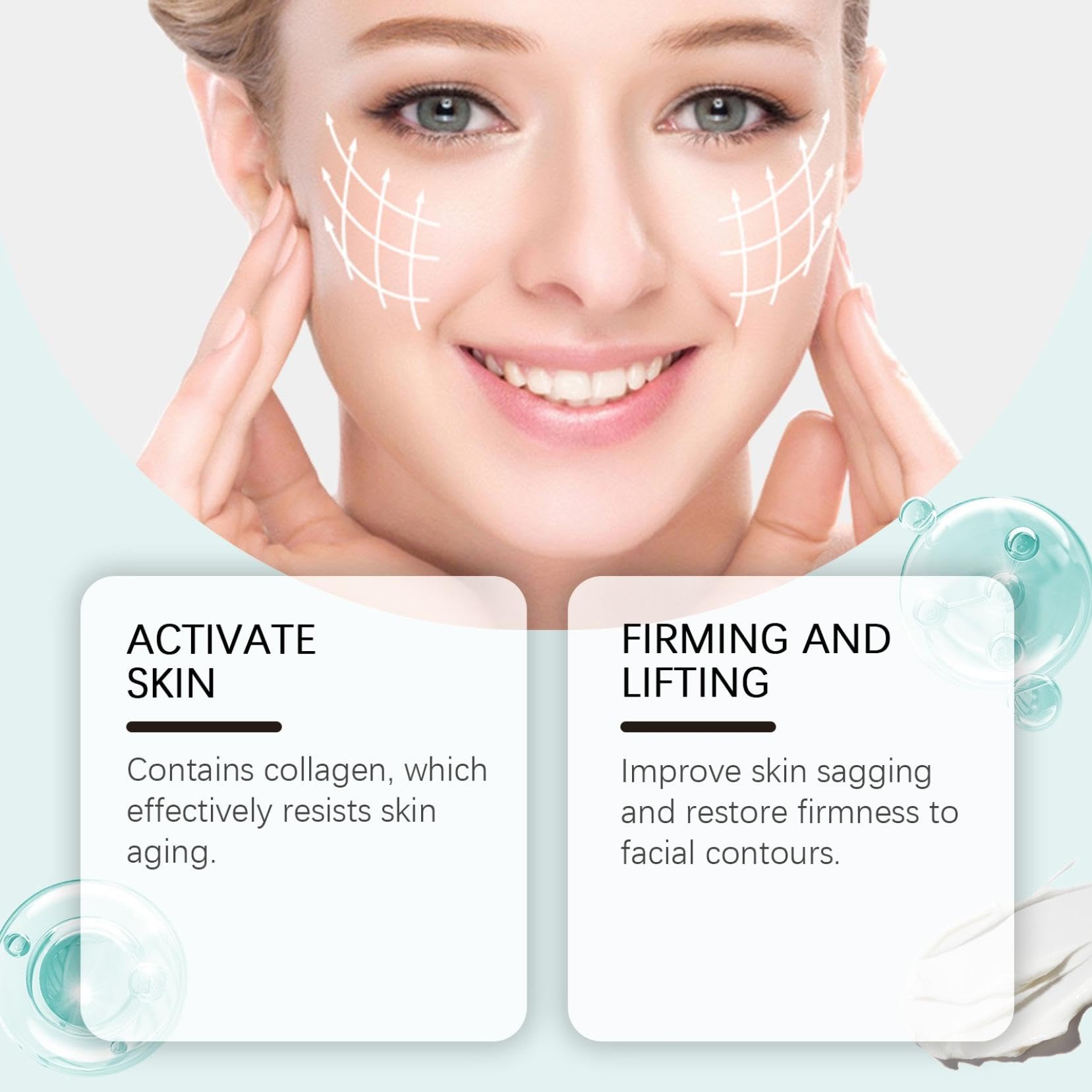 Collagen Power Lifting Face Cream - Anti-Aging Moisturizer with Hyaluronic Acid for Wrinkle Reduction & Skin Tightening | Hydrating Night Cream for Women & Men | Perfect for Daily Skincare Routine & Anti-Wrinkle Treatment