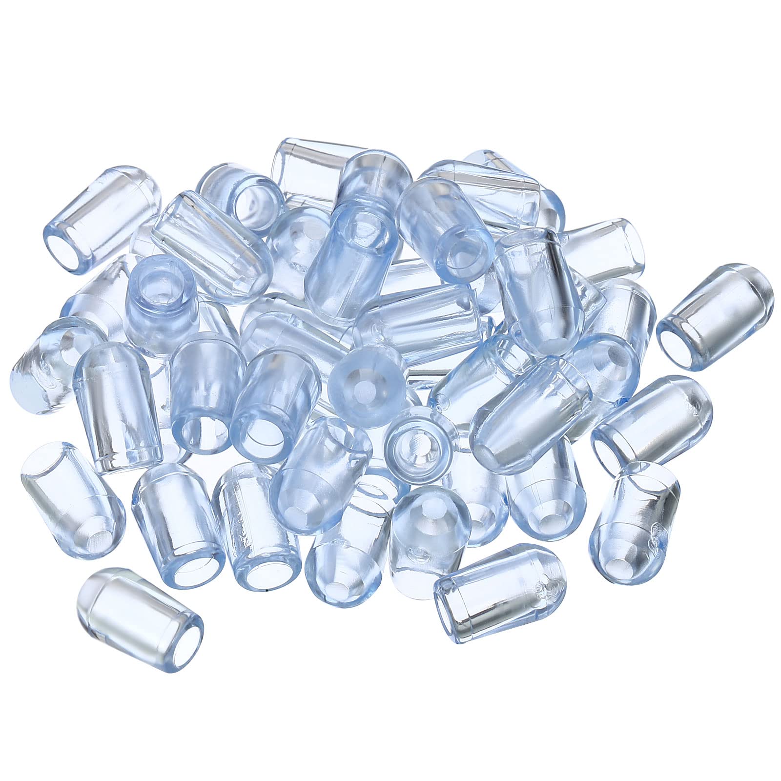 50 Pack PATIKIL Plastic Sink Rack Feet - 4mm ID x 7.5mm OD Clear Replacement Bumpers for Kitchen Sink Grid Protectors - Durable Wire Protectors for Sink Racks, Dish Racks & Countertop Organization