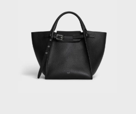 Celine Small Big Bag with Long Strap in Soft Grained Calfskin Leather - Black Crossbody Purse for Women, Perfect for Work, Travel & Everyday Use