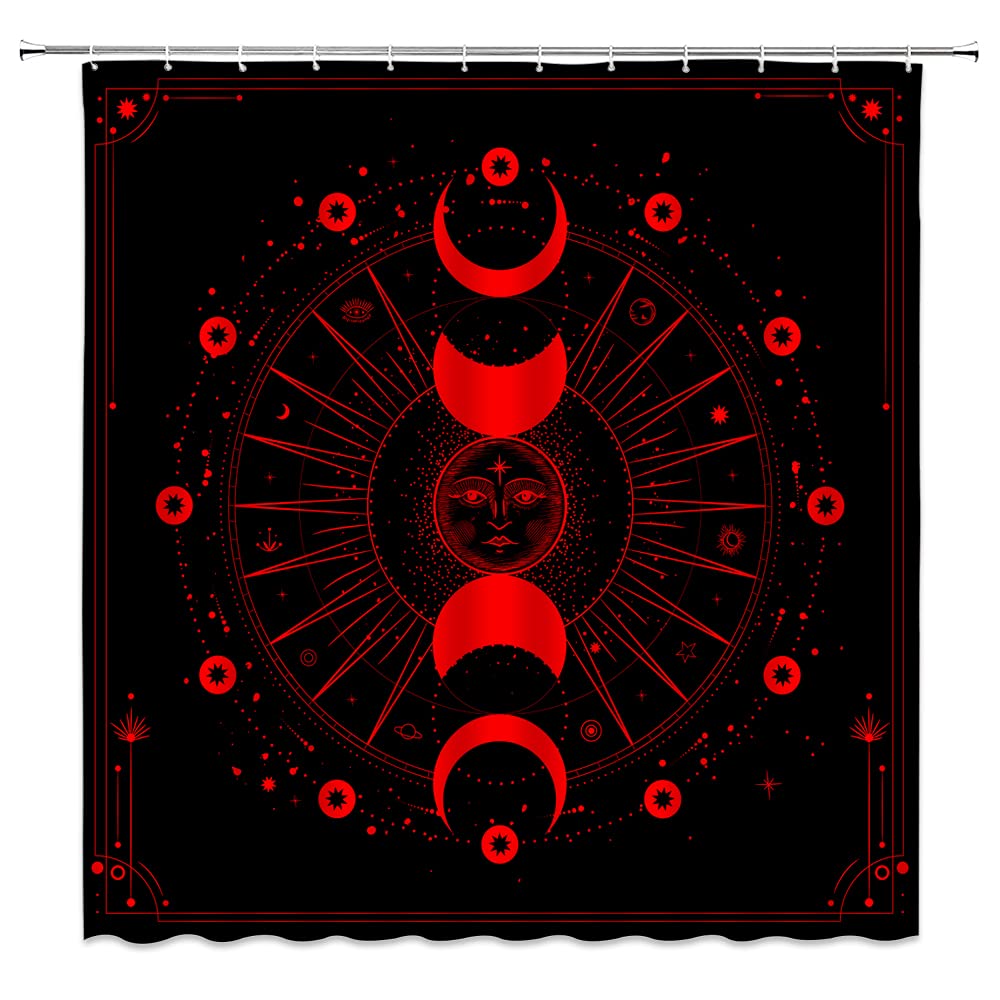Celestial Zodiac Shower Curtain - Witchy Astrology Bathroom Decor for Modern Homes