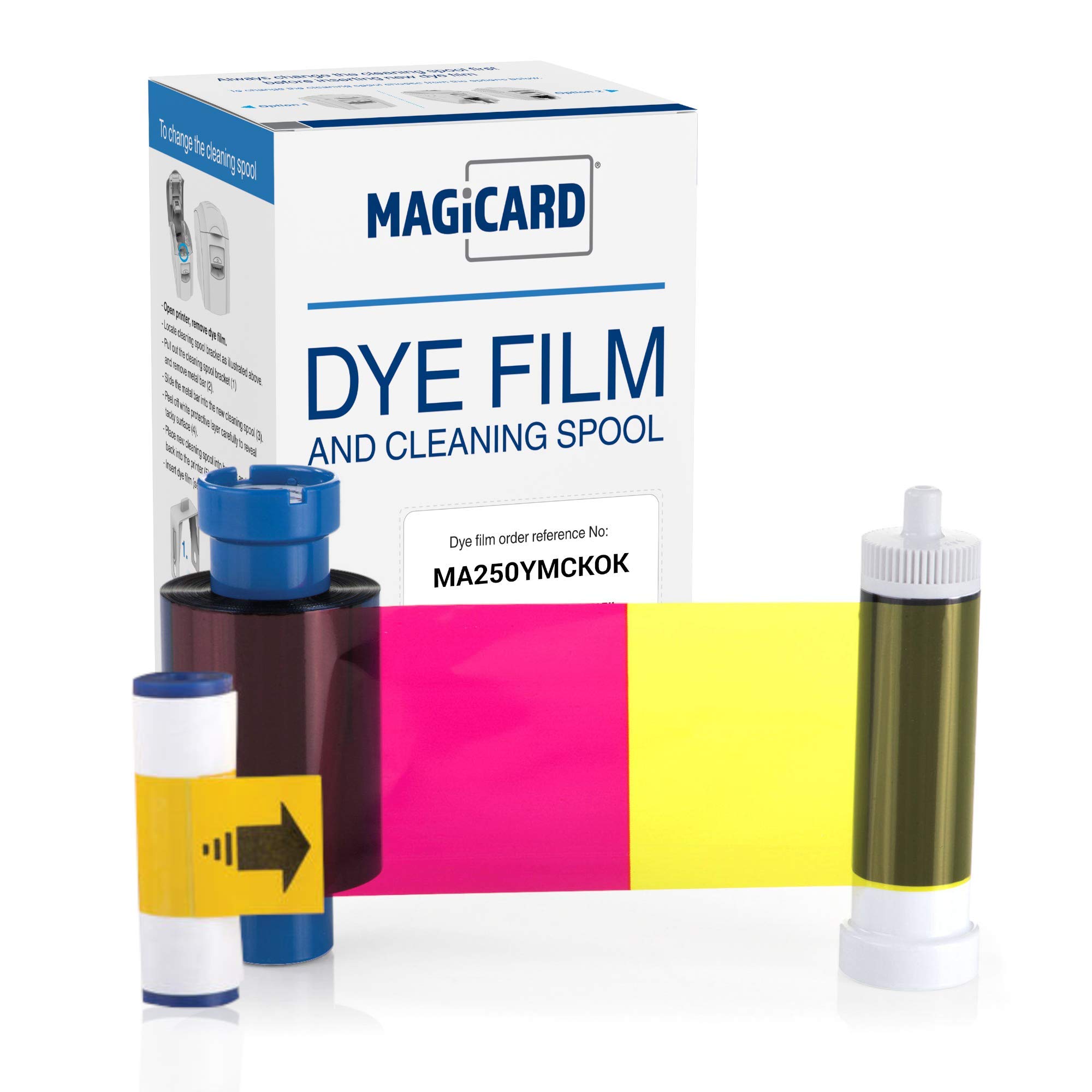 Magicard Enduro YMCKOK Color Ribbon - 250 Prints for ID Card Printers | High-Quality CMYK Ribbon for Secure Badge Printing | Perfect for Office Security & Employee ID Cards (MA250YMCKOK)
