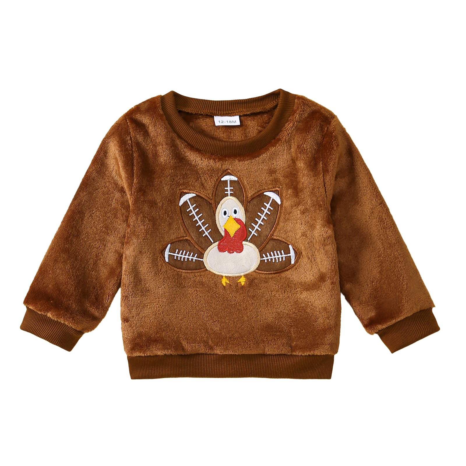 Halloween & Thanksgiving Toddler Outfits for Girls & Boys - Pumpkin & Turkey Print Fuzzy Fleece Sweatshirts | Warm Fall Winter Clothes for Kids | Perfect for Holiday Parties, Family Gatherings & Seasonal Photoshoots