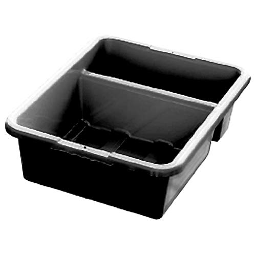 12-Pack Divided Bus Tubs - Heavy Duty Commercial Plastic Wash Basins with Handles for Dishwashing, Food Prep & Storage (Black) - Ideal for Restaurants, Catering & Commercial Kitchens
