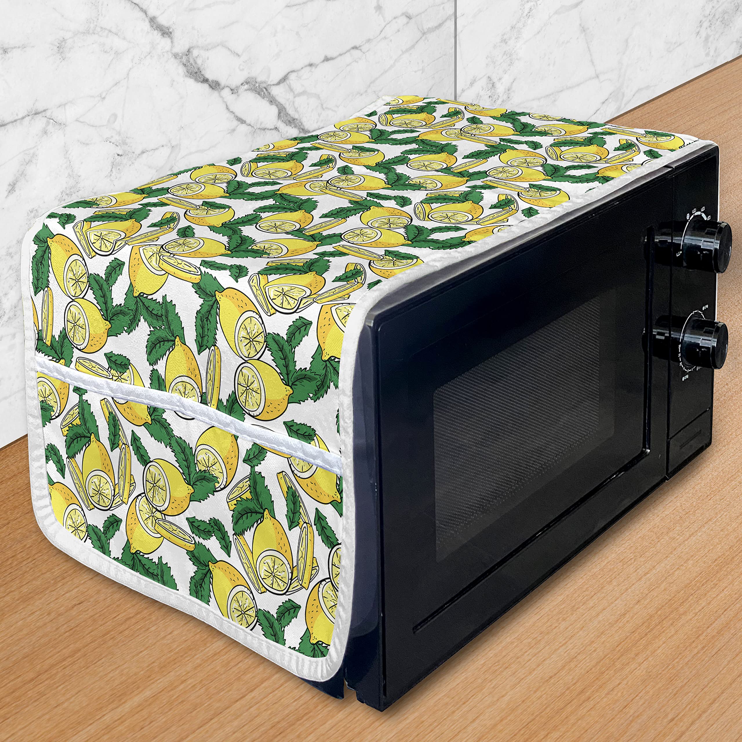 Ambesonne Microwave Cover - Waterproof Kitchen Organizer with Pockets, 36