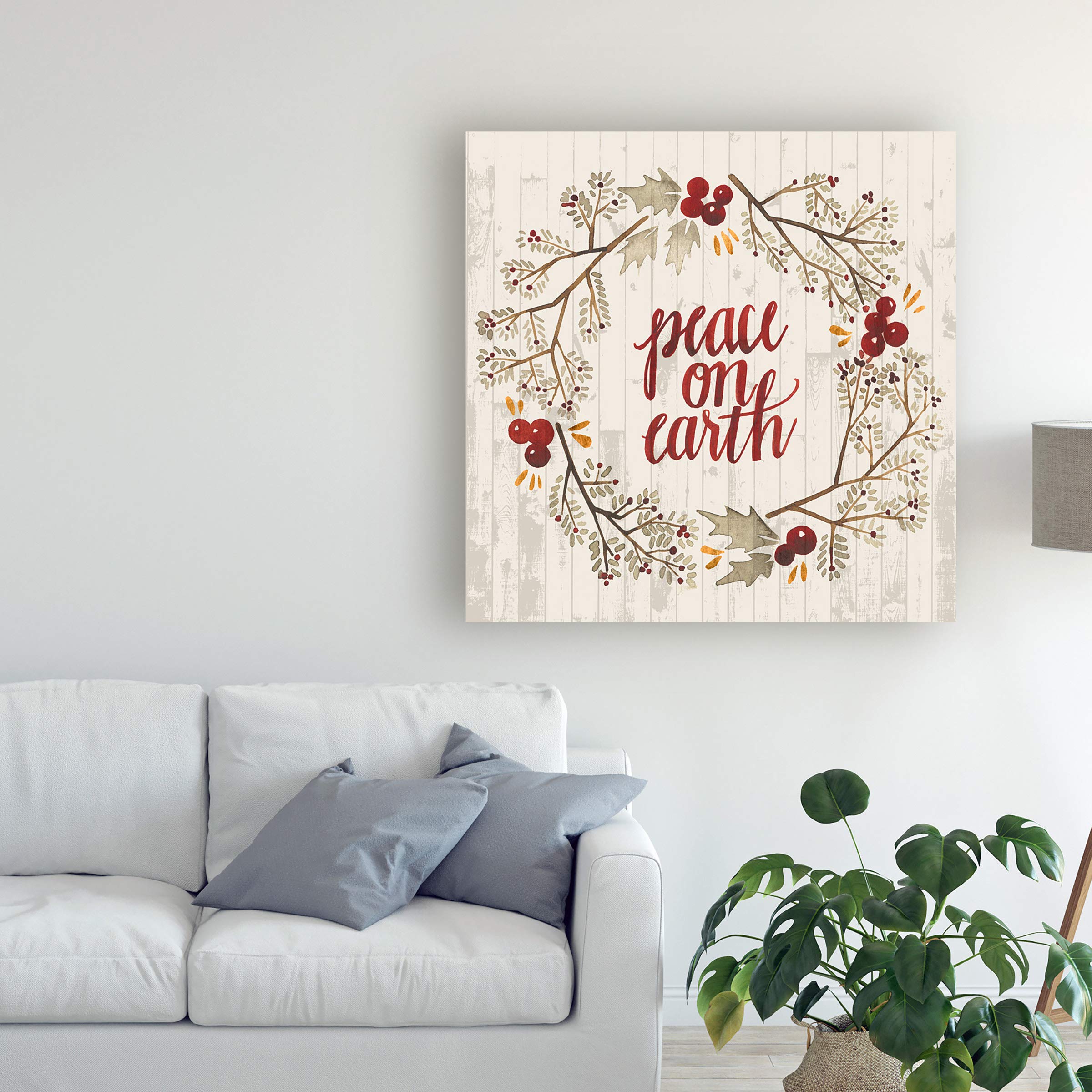 Grace Popp Rustic Christmas V Framed Wall Art Print 18x18 Inches - Perfect for Holiday Home Decor, Living Room, Bedroom & Office