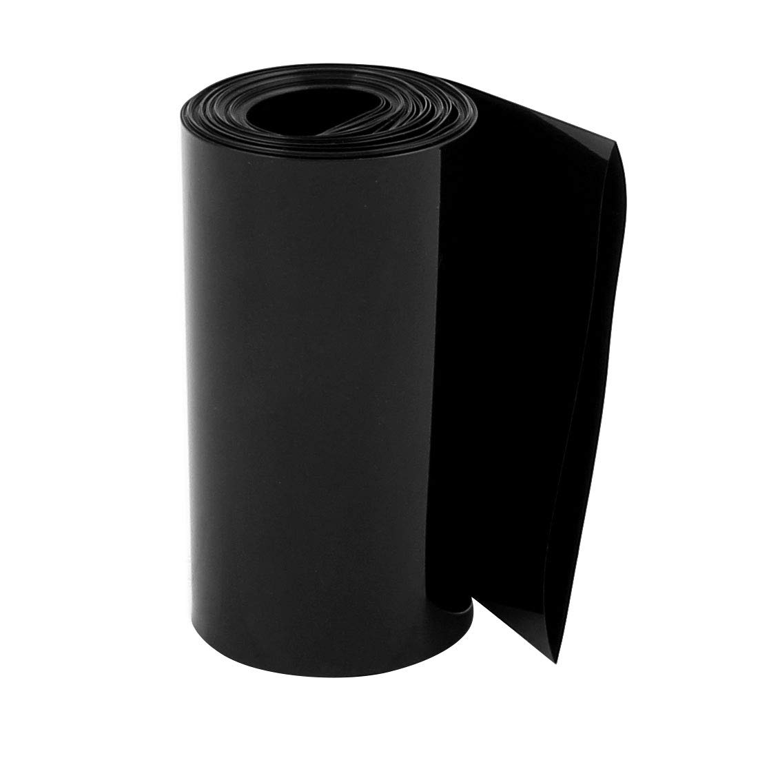95mm x 7.5M Black PVC Heat Shrink Tubing - Flat Cable Management Sleeve for 18650 Batteries, Wires & Electronics - Perfect for DIY Projects, Home Organization & Industrial Wiring
