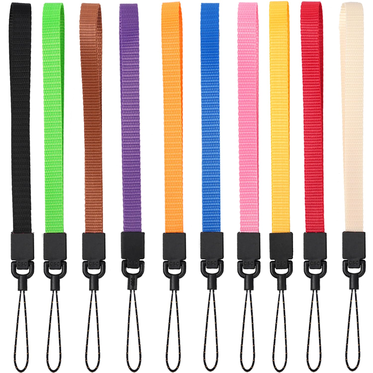 YOUOWO 10-Pack Colorful Wrist Lanyards for Keys, Phone & ID - Office, Travel, Events