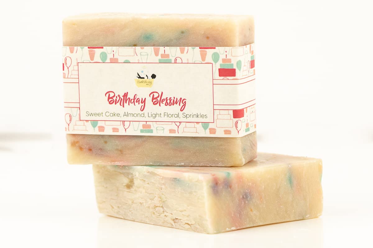 Handmade Birthday Blessing Soap - Natural Glycerin Soap Gift Set for Women & Men - Perfect for Birthday Celebrations, Party Favors & Thoughtful Gifts