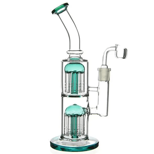 Premium Thick Glass Dab Rig with Arm Tree Perc - Portable Water Pipe for Concentrates | Perfect for Home Use & Travel