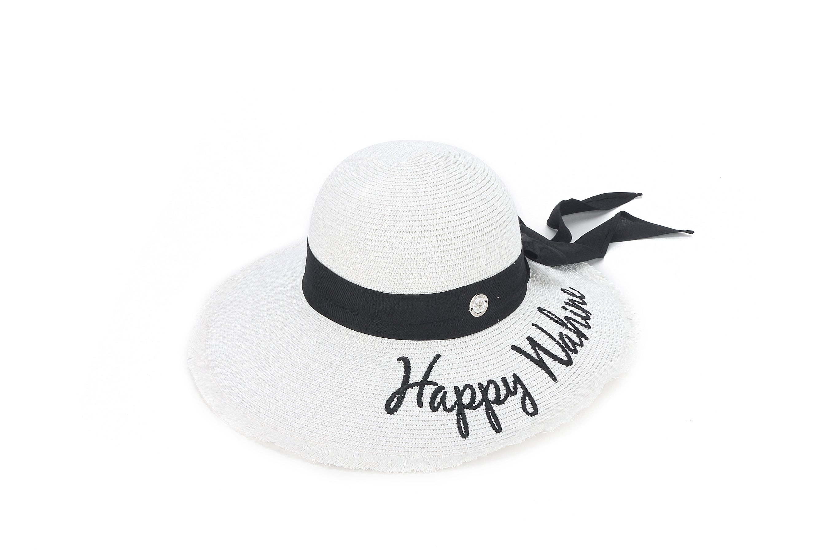 Gardenia Happy Wahine White Hat - Stylish Floral Summer Beach Hat for Women - Perfect for Vacations, Outdoor Parties, and Beach Getaways