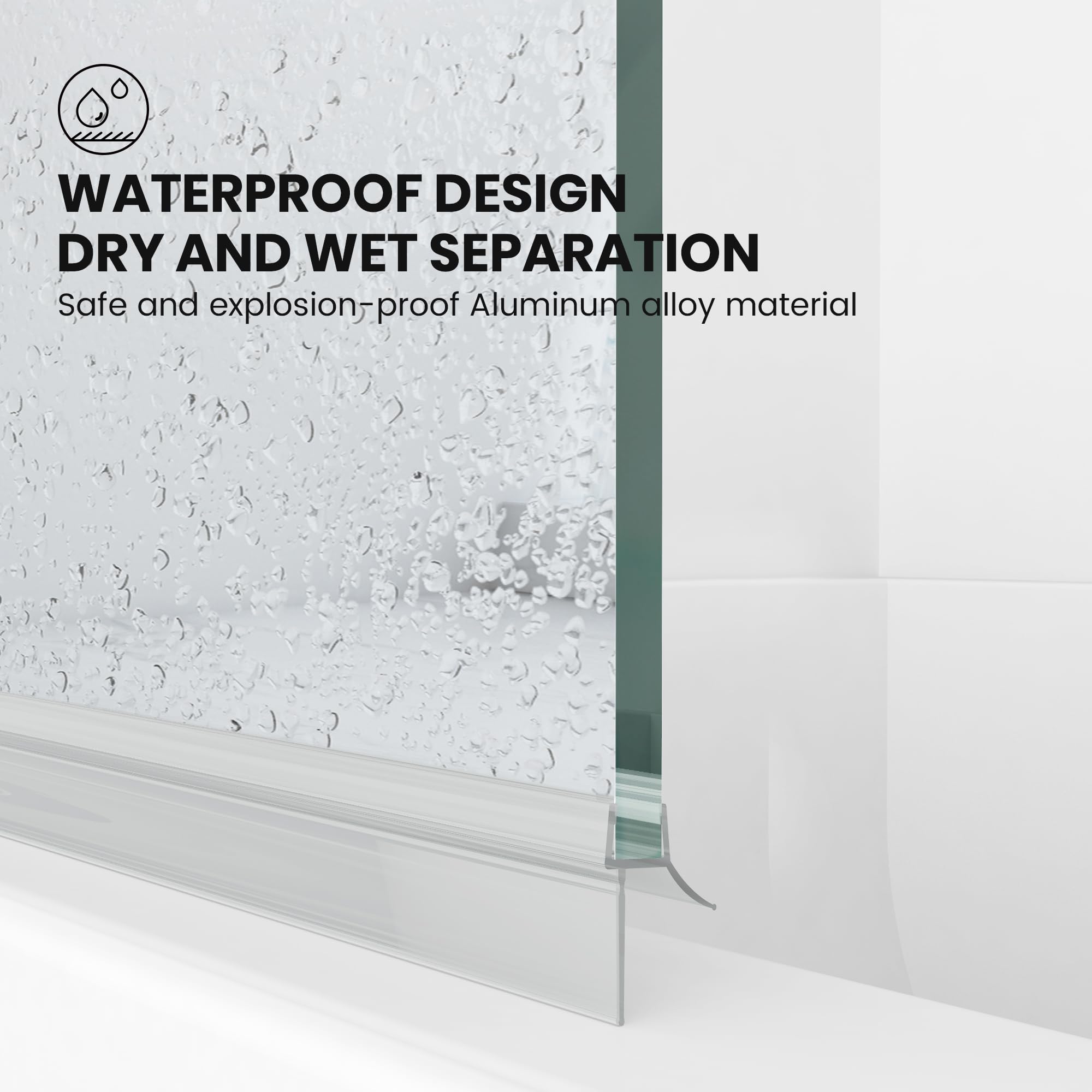 Frameless Hinged Foldable Shower Glass Door 43
