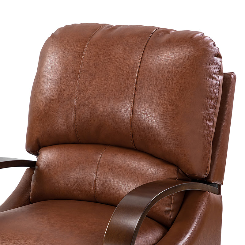 Melissa Genuine Leather Manual Recliner Chair - Handcrafted Full Grain Leather Living Room Recliner with Smooth Manual Mechanism, Perfect for Home Theater, Gaming, and Relaxation