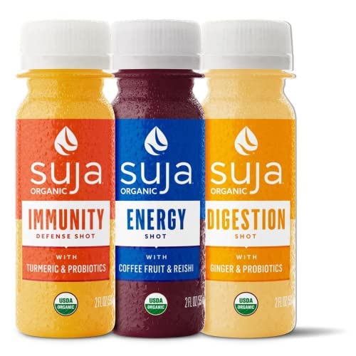 Suja Organic Daily Ritual Shot 30 Count Variety Pack - Immunity Booster, Energy & Digestion Support - Cold-Pressed Juice with Live Probiotics - Plant Based, Gluten Free, Vegan - Perfect for Morning Routine, Workout Recovery & Healthy Lifestyle