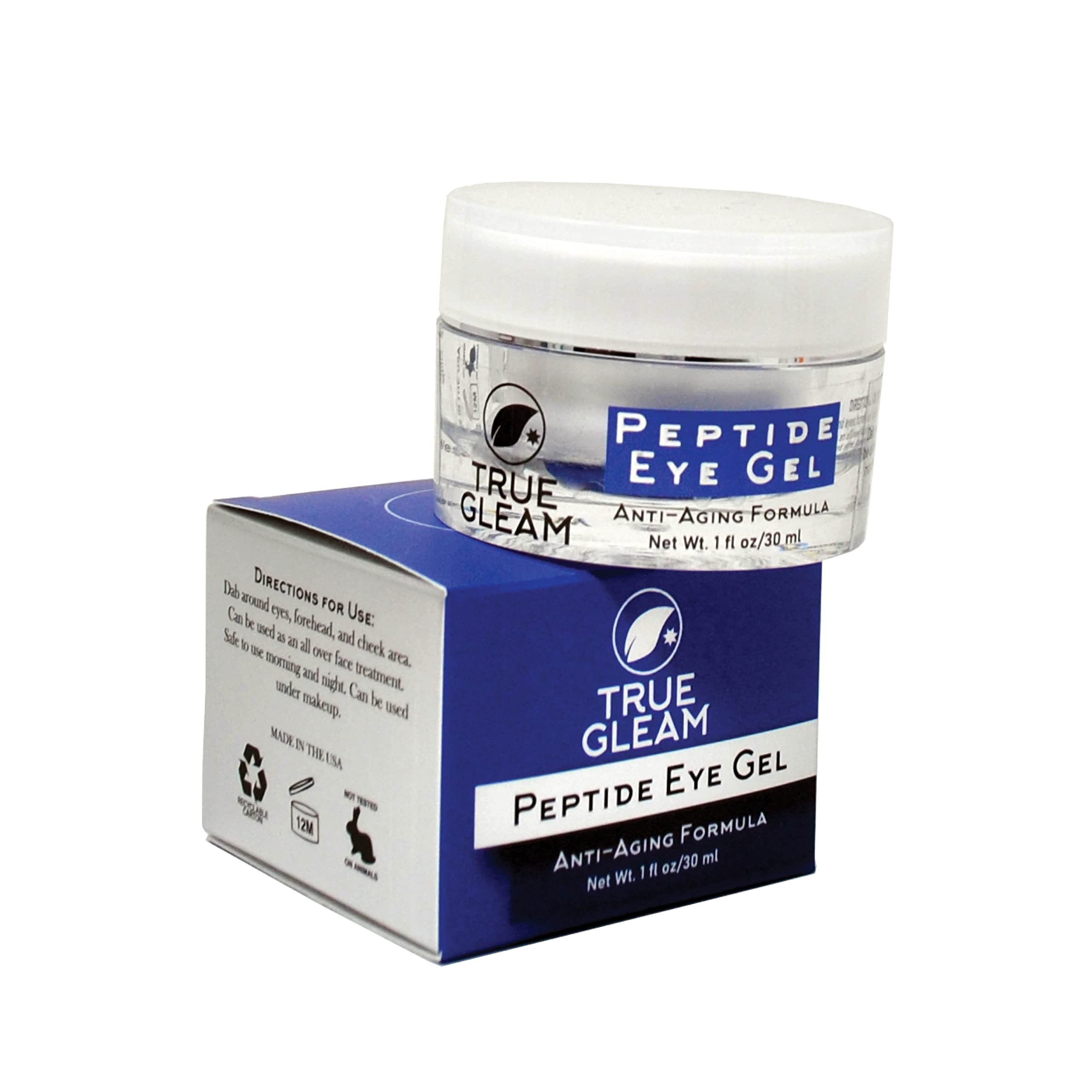 Best Peptide Anti-Aging Under Eye Collagen Gel for Wrinkles, Dark Circles & Puffiness - Hydrating Skin Care Treatment with Aloe Vera, Hyaluronic Acid & Vitamin E - Reduce Fine Lines & Brighten Eye Area for Day & Night Use