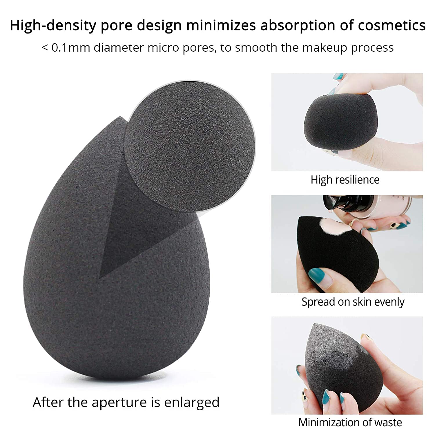 Premium Makeup Sponge Set - 2 Pack Beauty Blender for Flawless Liquid & Powder Foundation Application - Soft & Durable Makeup Sponges with 2 Bonus Cleansing Sponges - Ideal for Professional Makeup Artists & Everyday Beauty Routine