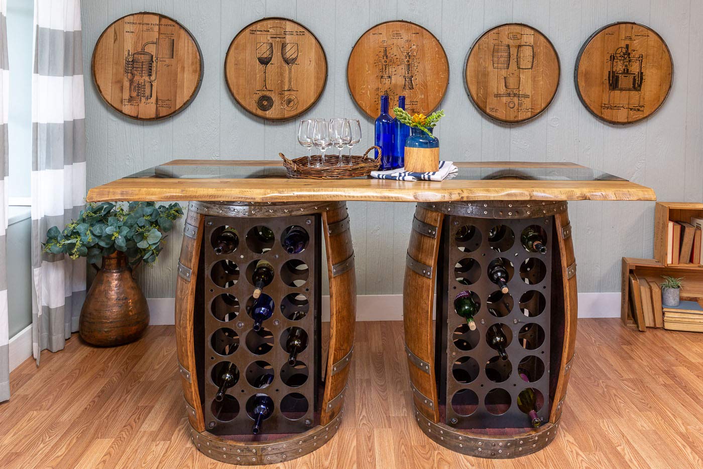 Whiskey Barrel Head Spartan 'Take It' 2nd Amendment Wall Decor - Rustic Bar Sign for Man Cave, Home Bar & Hunting Lodge Decor - Perfect for Patriotic Room Accessories & Gun Enthusiast Gifts