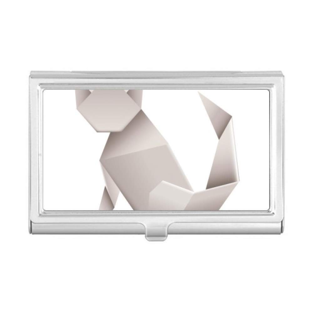 Origami Geometric Abstract Cat Pattern Business Card Holder - Stylish Card Case for Office, Networking & Gifts - Compact Pocket Wallet Box for Professionals & Cat Lovers
