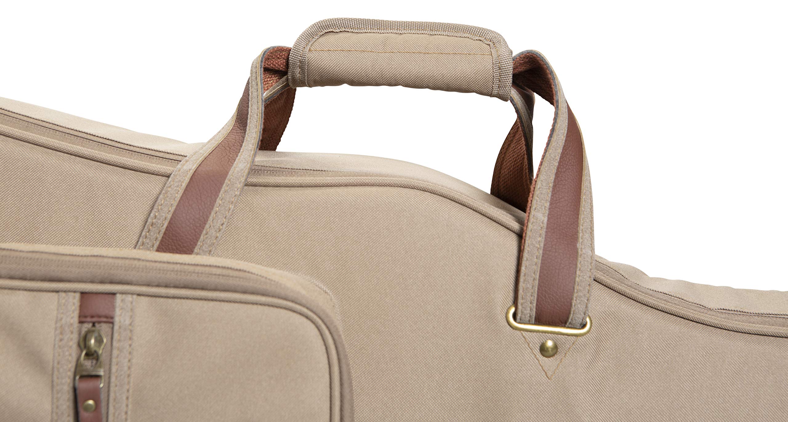 Premium Leather Classical Guitar Gig Bag with Padded Backpack Straps & Large Exterior Pocket - Tan (LVYCLASSICGB200) | Durable Protection for Travel, Performances & Storage