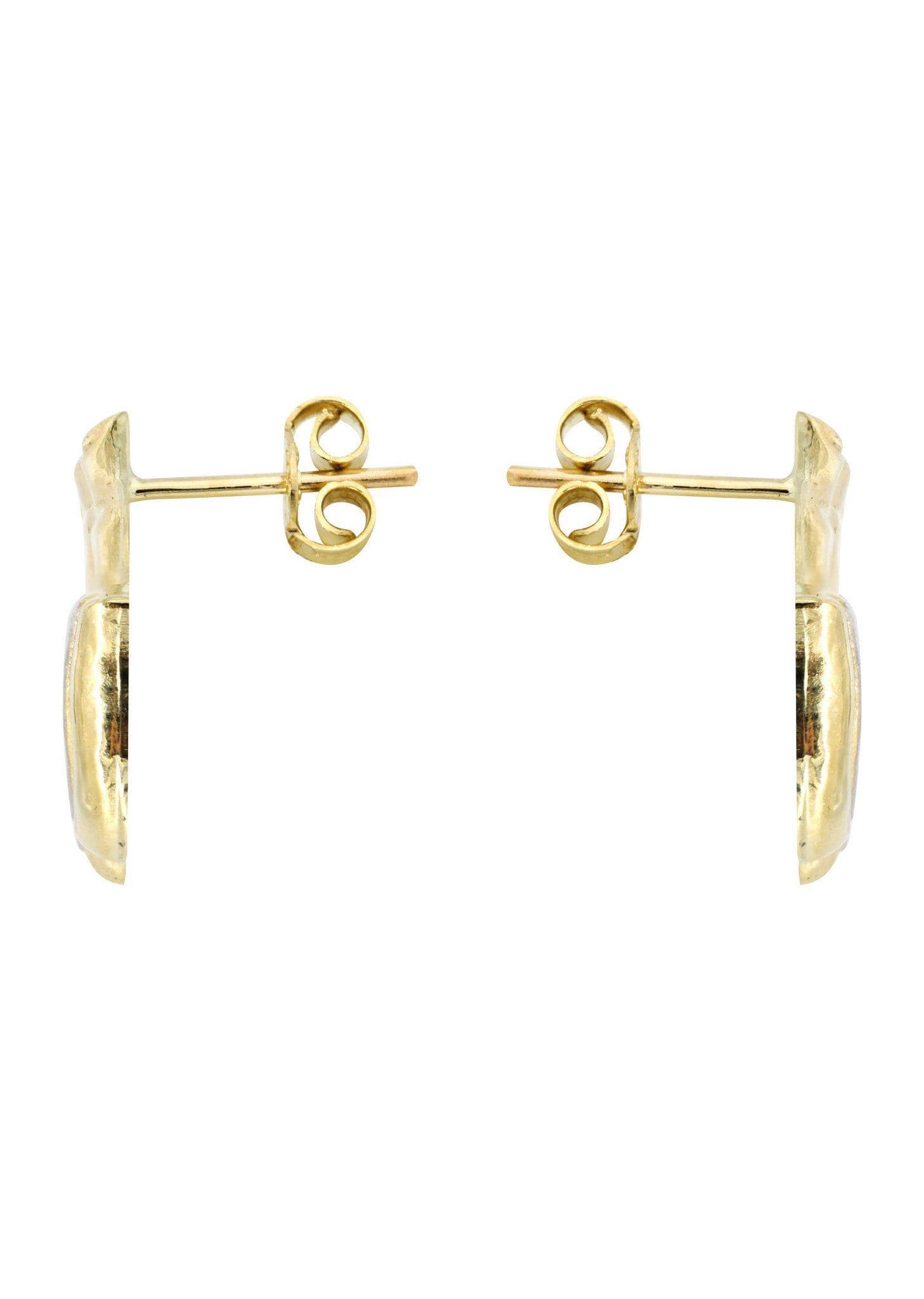 10K Gold Praying Hands Earrings for Men - 1 Inch Wide Religious Jewelry for Church, Worship & Daily Wear