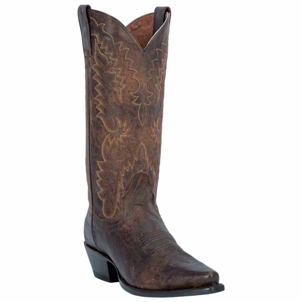 Dan Post Men's Milwaukee Embroidered Narrow Round Toe Casual Boots - Mid Calf Western Cowboy Boots for Men, Black Leather Comfortable Work Boots for Daily Wear & Outdoor Activities