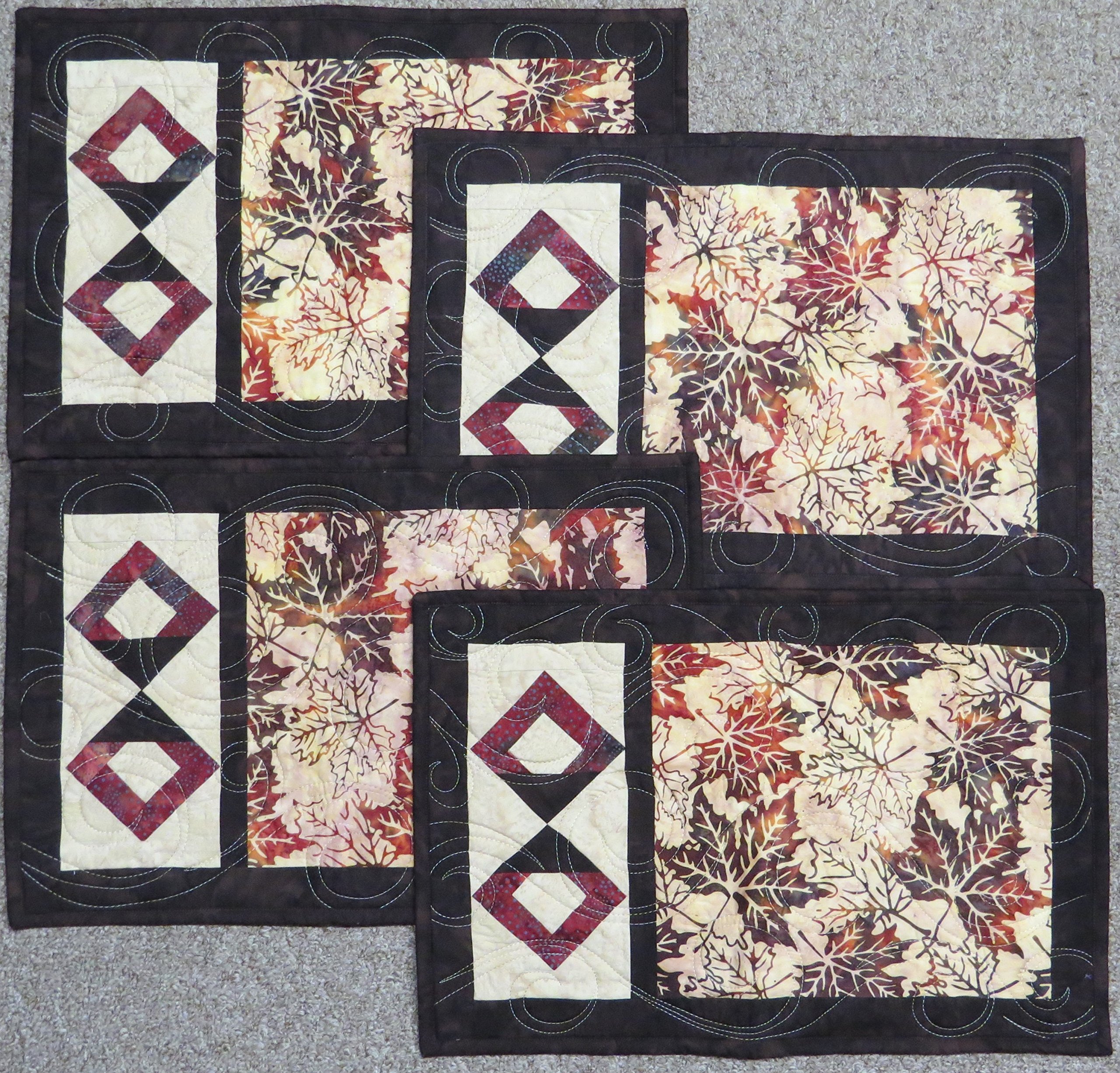 Simply On The Edge Fall Leaf Placemats - Set of 4 Autumn-Themed Coasters for Dining Table Decor, Thanksgiving Dinner, Seasonal Home Decor & Holiday Entertaining
