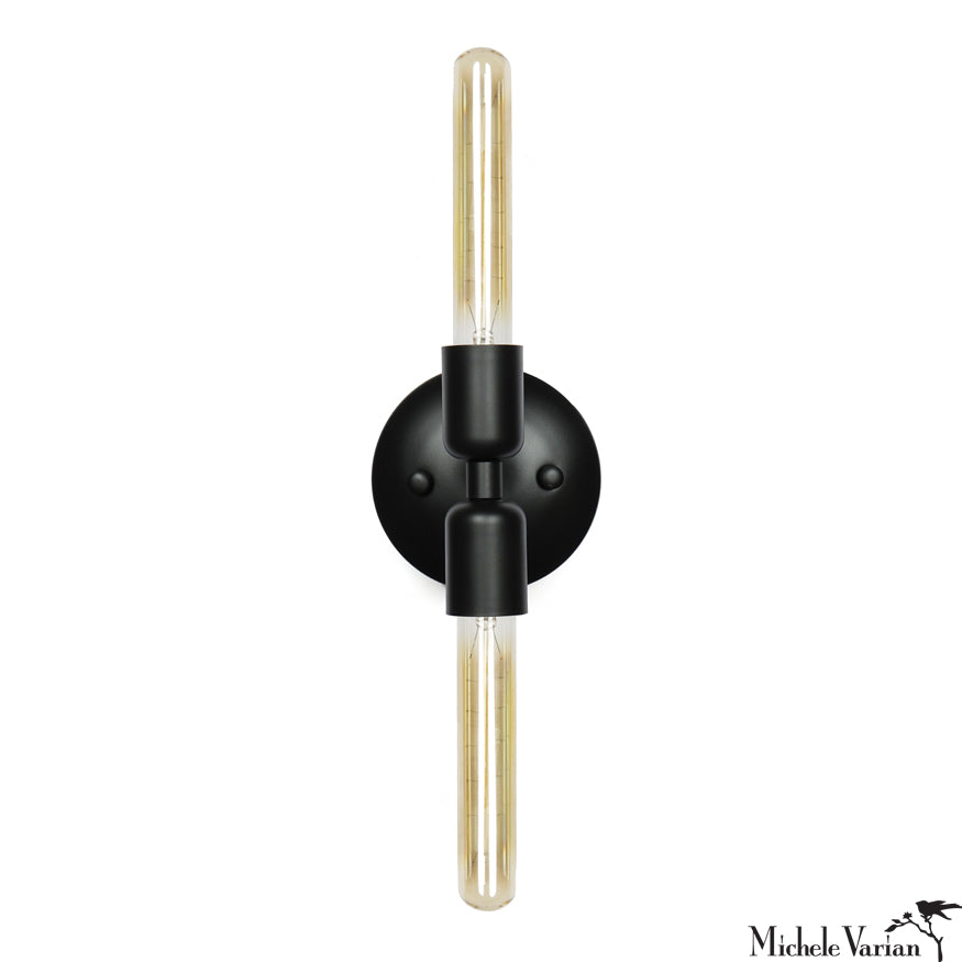 Black Two Way Sconce Light - Modern Wall Mounted Lighting Fixture for Bedroom, Hallway & Living Room | Dimmable LED Wall Sconce with Adjustable Arms