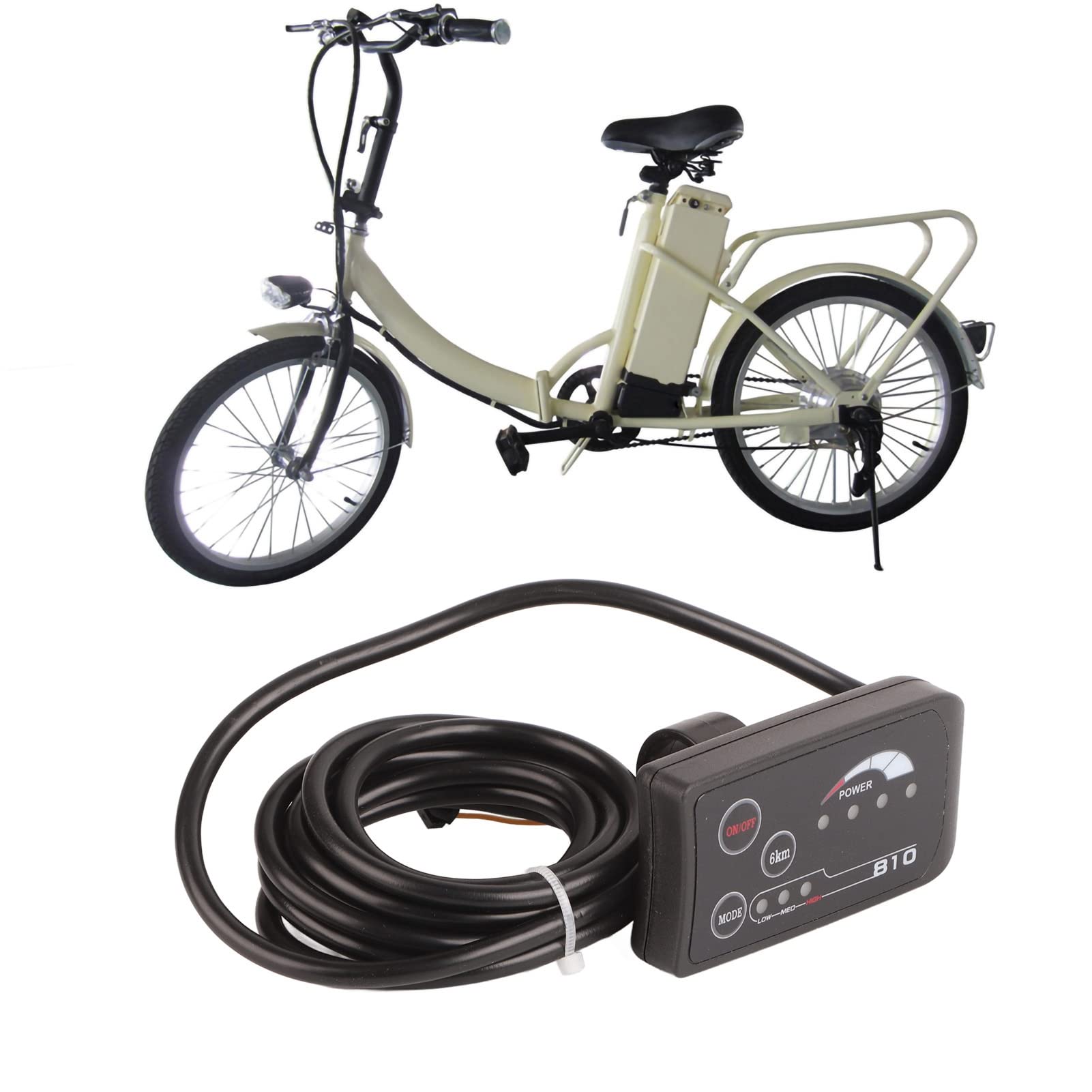 POCREATION 810 LED Display for Electric Bike & Scooter - 5 Wire Cable Control Panel with Speedometer & Motor Control - Perfect for Commuting & Outdoor Adventures