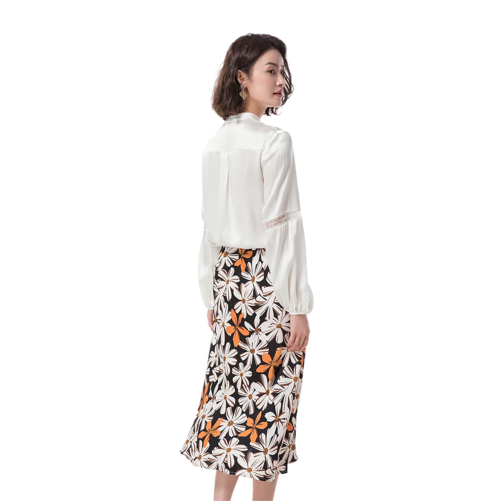100% Pure Silk Blouses for Women - Elegant Long Sleeve Shirts - Perfect for Office Wear, Formal Events & Special Occasions