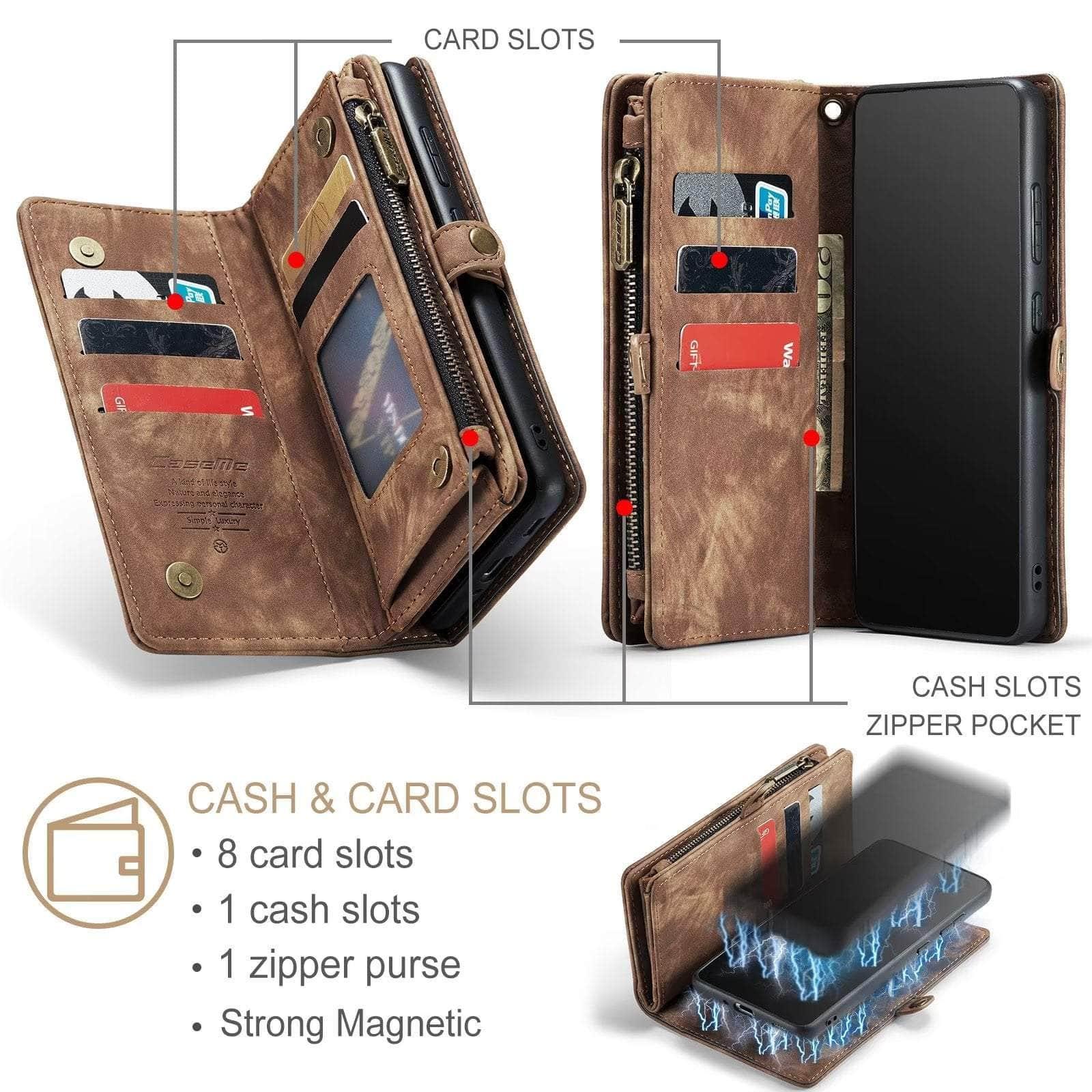 Slim Detachable Wallet Case for Samsung Galaxy A34 - RFID Blocking & Card Holder - Perfect for Travel, Work, and Everyday Use